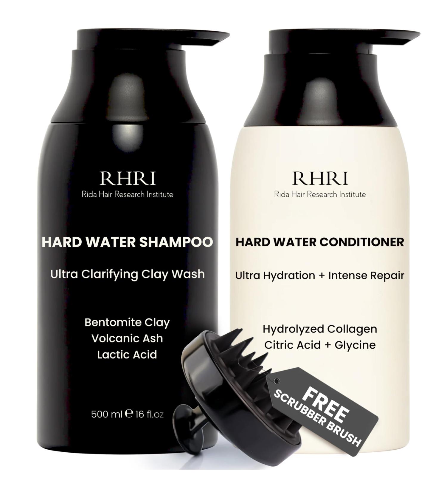 32 FL oz Hard Water Shampoo & Conditioner Set | Hydrating Treatment for Shine | Clarifying Wash with Bentonite Clay & Volcanic Ash - Buy Online on GoSupps.com