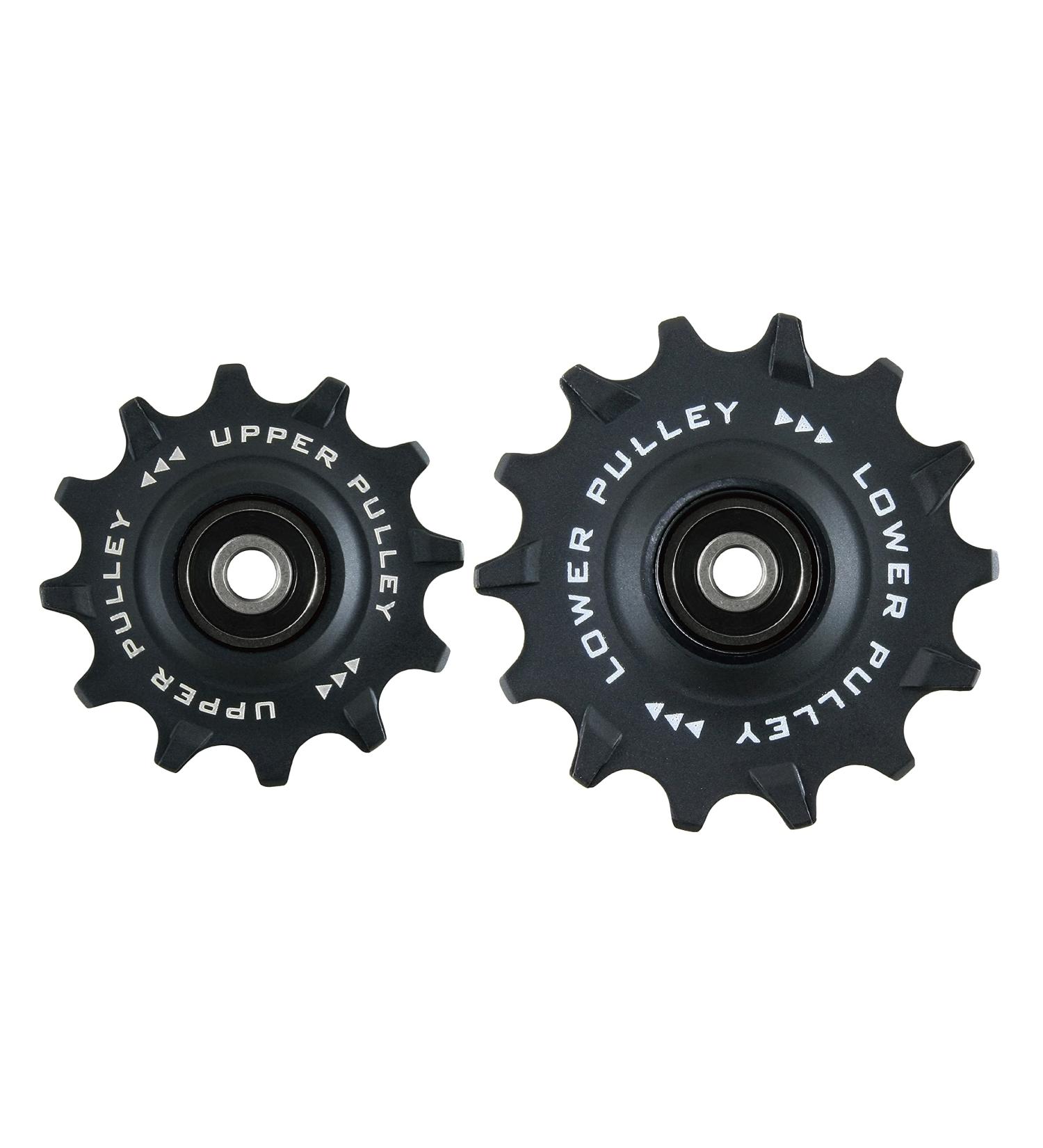 TRiPEAK 12T+14T Shimano Oversized Ceramic/Steel Jockey Wheel Set - 11Speed Dura Ace/Ultegra Rear Derailleur - Black - Buy Online on GoSupps.com