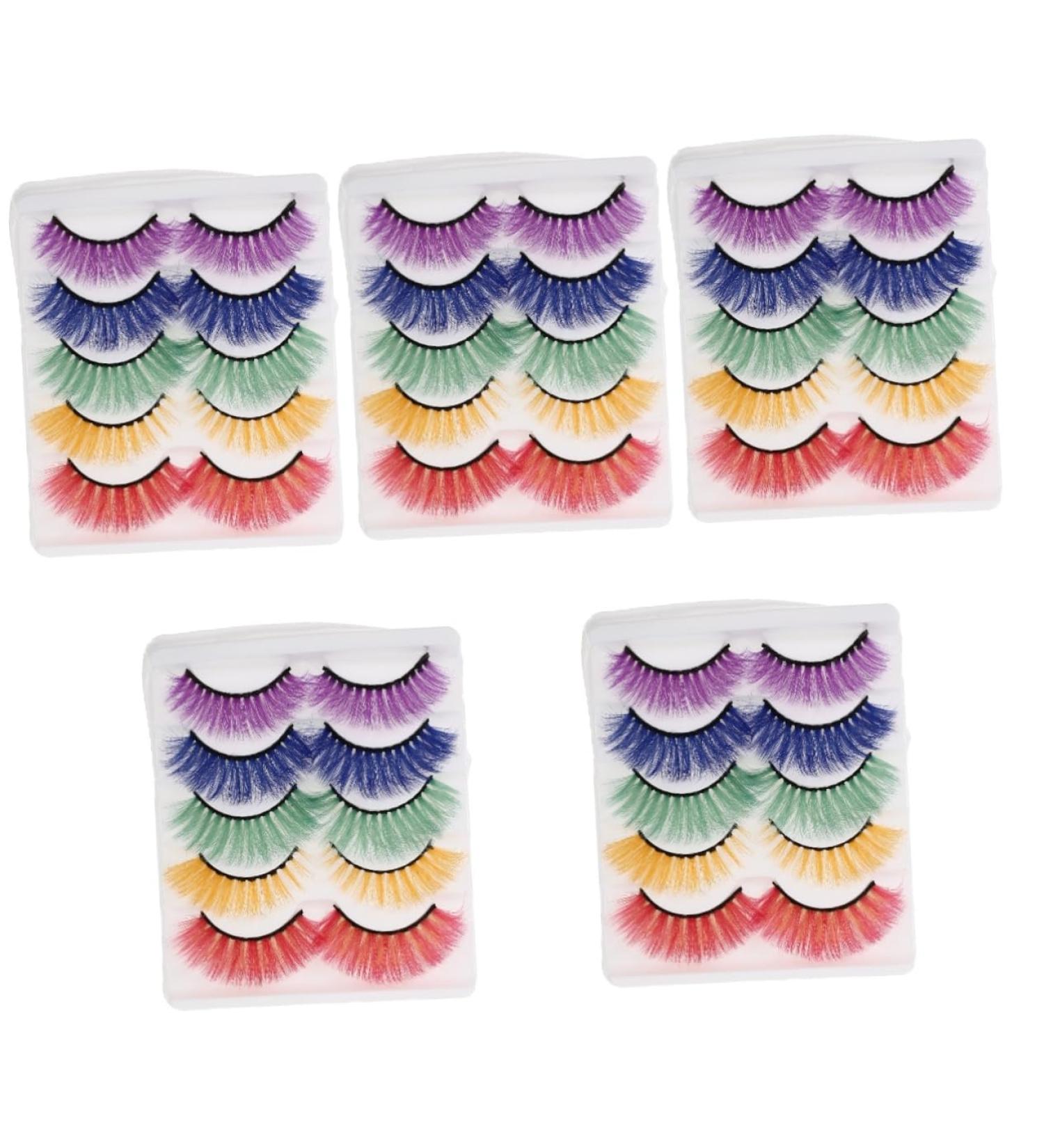 minkissy 25 Pairs Fake Eyelashes Eyelashes Dramatic Color Colorful Lashes Eyelashes Fluffy Costume Eyelashes Makeup False Eyelash Accessories Imitation Miss Delicate - Buy Online on GoSupps.com