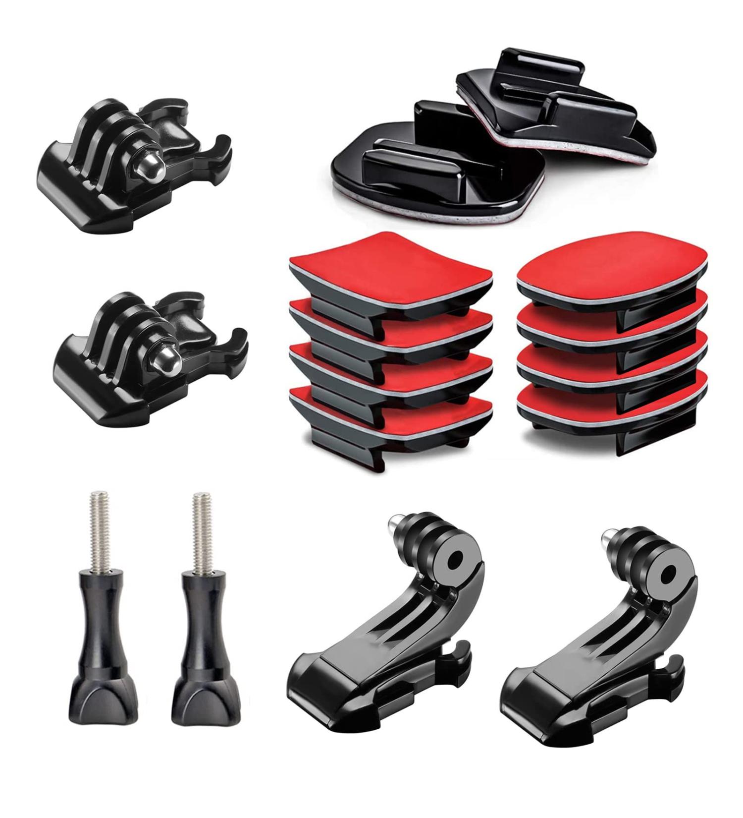 Helmet Mounts Kit for GoPro & Action Cameras - Adhesive Sticky Mounts, Buckle, Thumb Screws - Compatible with GoPro Hero, DJI, Insta360, AKASO, SJCAM - Buy Online on GoSupps.com