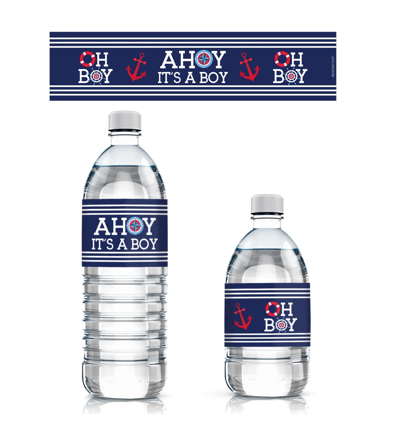 Ahoy It's a Boy Baby Shower Water Bottle Labels - Set of 24 Stickers - Buy Online on GoSupps.com