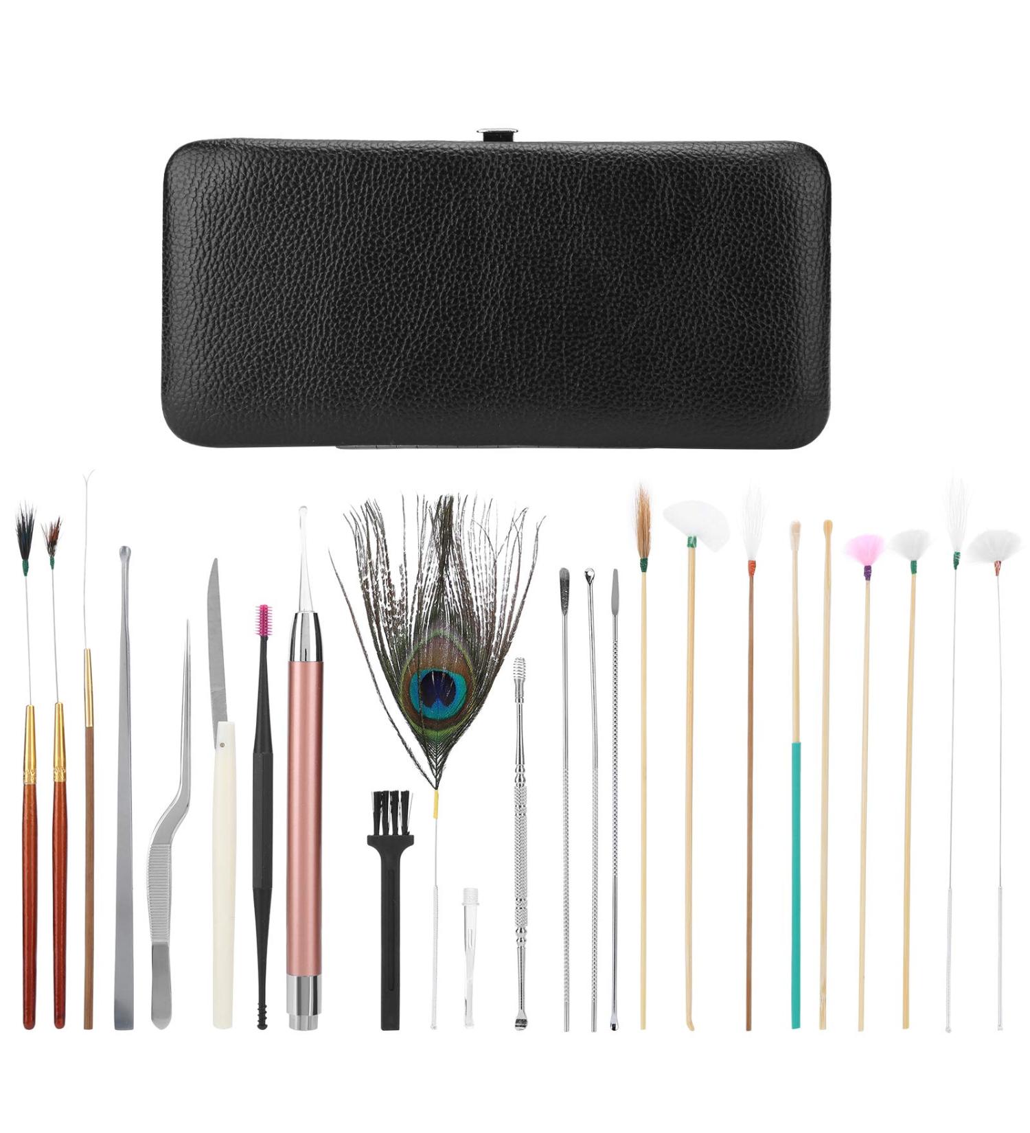Double Ended Ear Wax Removal Tool Set - Black Classic Ear Picks - Buy Online on GoSupps.com
