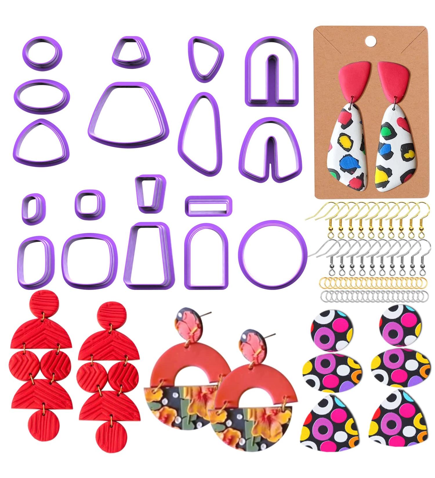 BABORUI 118Pcs Polymer Clay Cutters Kit - Set of 18 Tools for Jewelry Making with Earring Cards & Hooks, Classic Theme - Buy Online on GoSupps.com
