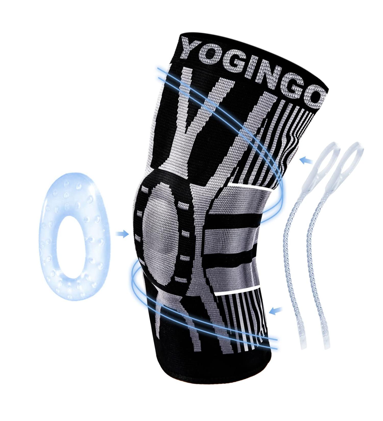 YOGINGO Professional Knee Brace with Patella Gel Pad & Stabilizers - Large Size - Buy Online on GoSupps.com