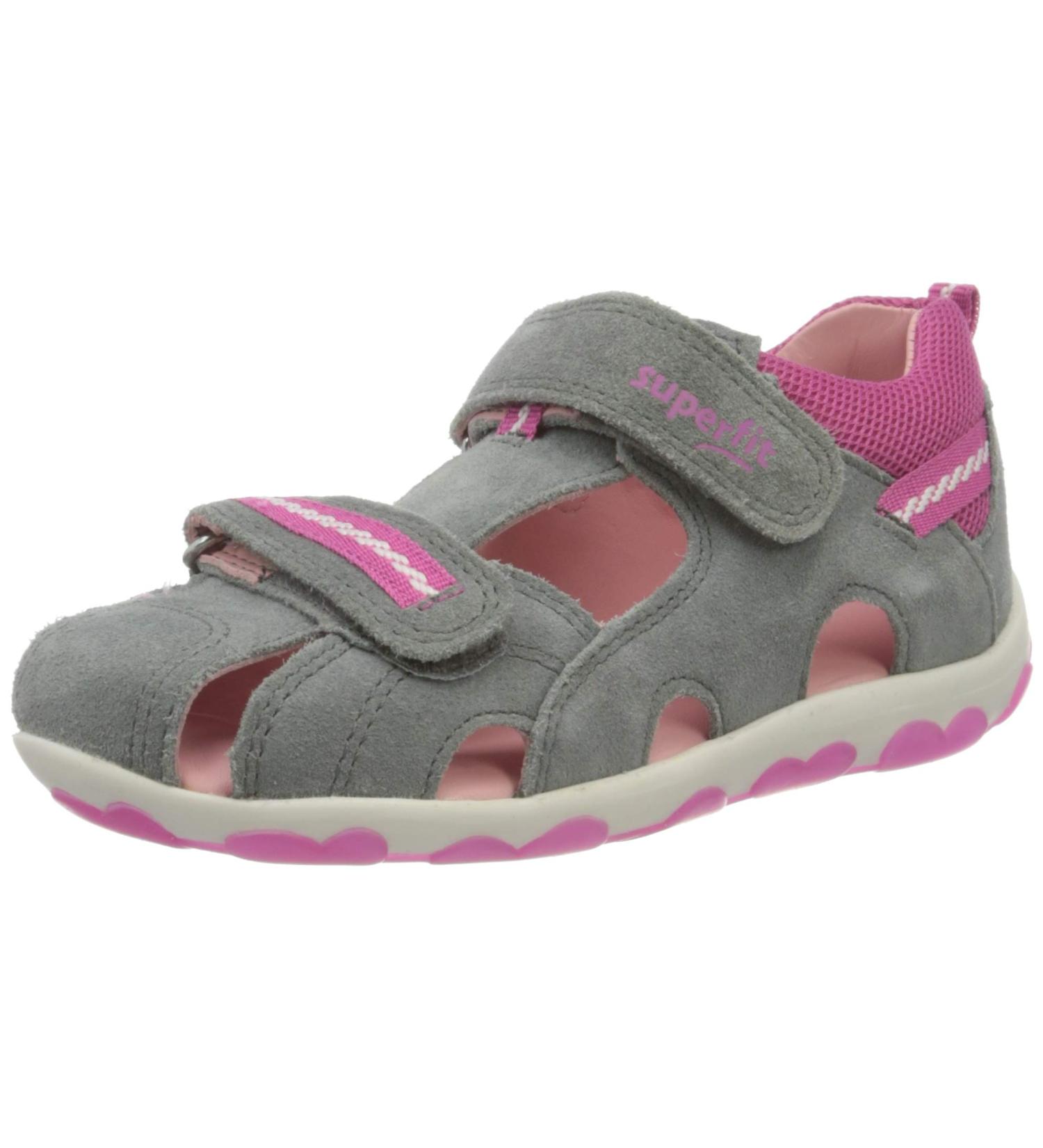 Superfit Girl's Fanni Sandals - 4.5 UK Child - Grey Pink | Trendy Kids Footwear - Buy Online on GoSupps.com