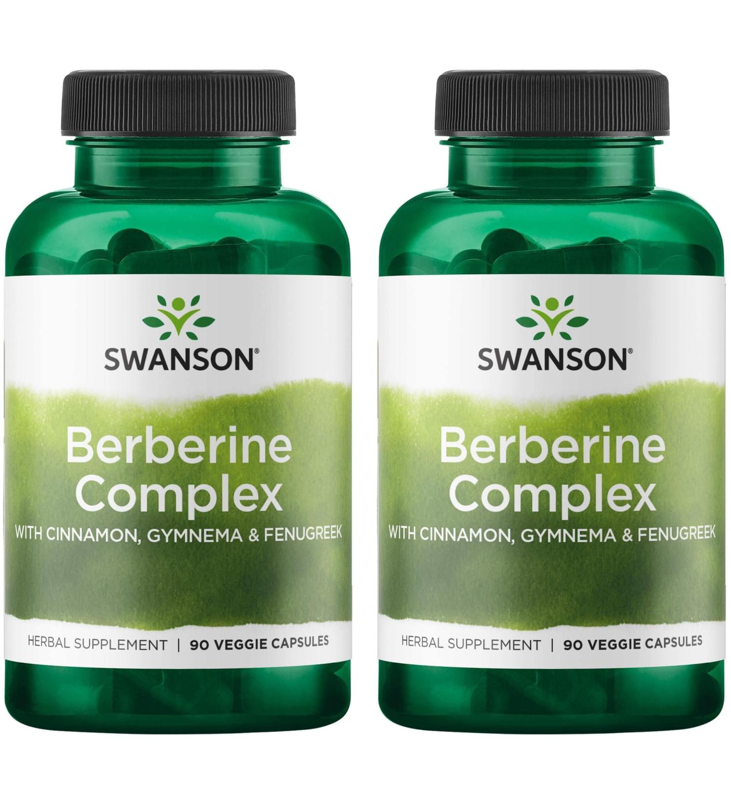 Swanson Berberine Complex with Cinnamon Gymnema & Fenugreek - 2 Pack Herbal Supplement (90 Veggie Capsules) - Buy Online on GoSupps.com