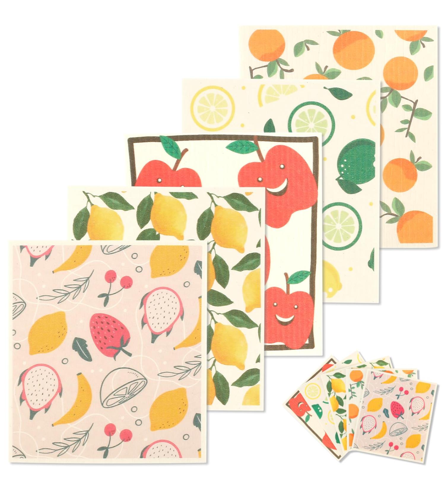 Abizarch 5Pcs Swedish Dishcloths for Kitchen Reusable Kitchen Dish Towels Absorbent Kitchen Dishcloths Washable Kitchen Dish Rags Soft Cellulose Sponge Cloths 7.7 x 6.7inch Kitchen Wash Rag for Washin - Buy Online on GoSupps.com