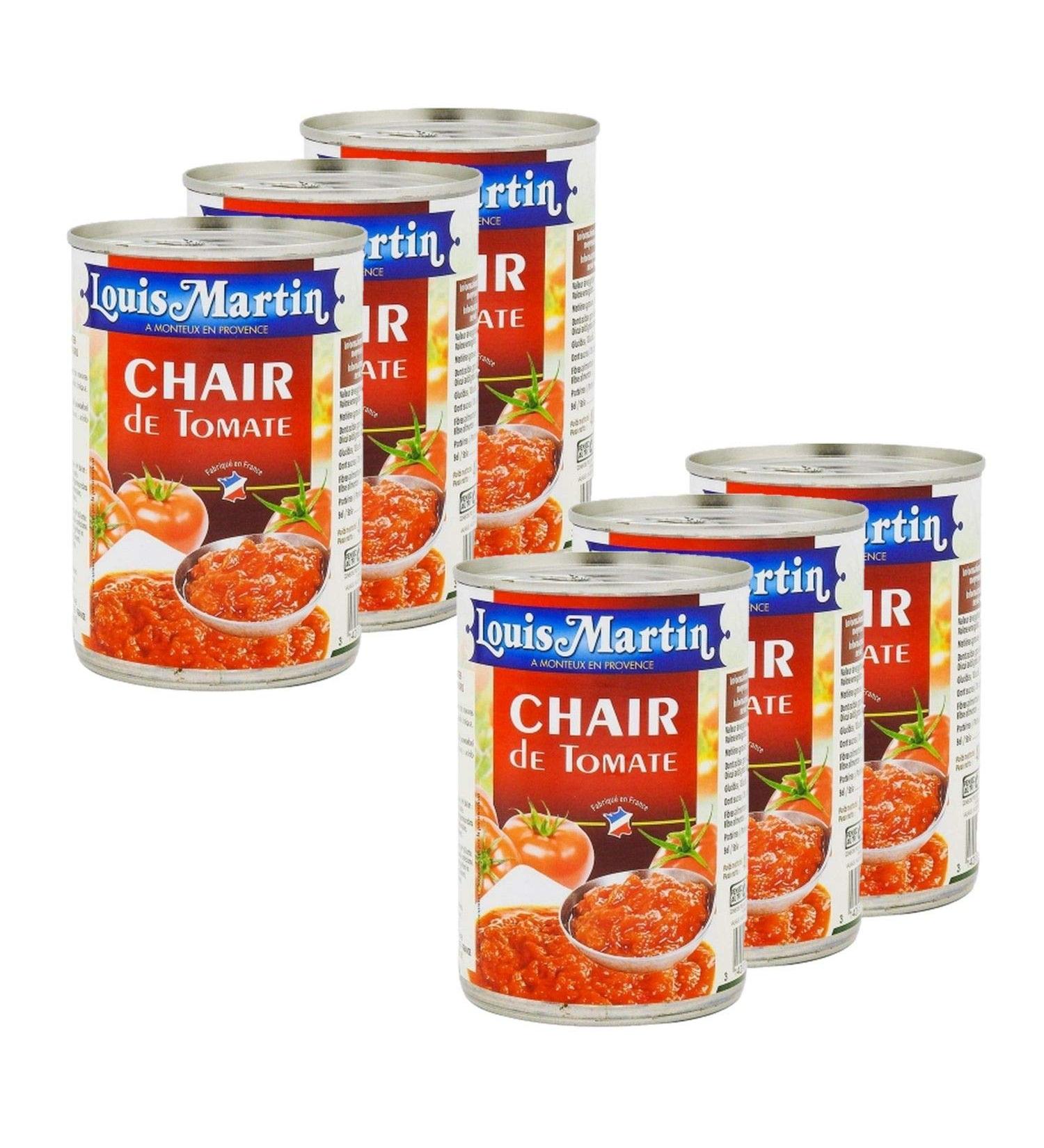 Lot of 6x Provence tomato flesh - Louis Martin - 400g box
