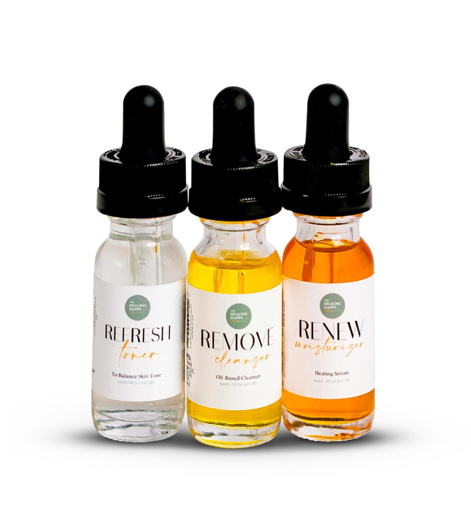 Healing Happy Method - Skin Care Set | 15ml Cleanser Toner and Moisturizer | Skincare Set Rejuvenates Skin Deeply Nourishes & Revitalizes | Beauty Gift Sets Face Care Set for Women 3 Piece Set - Buy Online on GoSupps.com
