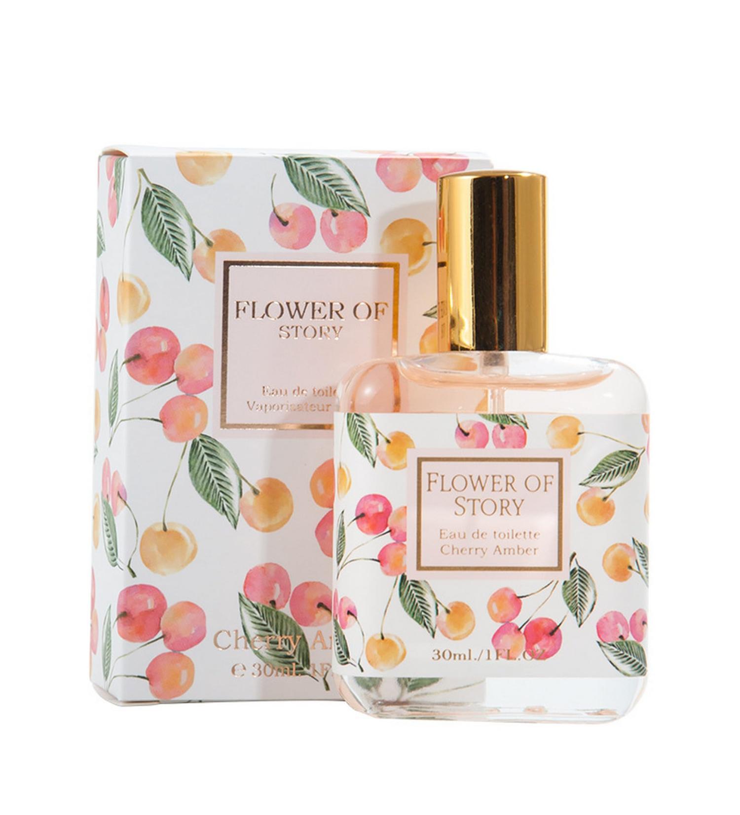 Flower Story Girl Student Perfume Fruit Fragrance Fresh Fragrance Fresh Maiden Natural Lasting Eau de Toilette 1 Fl Oz (30ml Cherry) 1 Ounce (Pack of 1) Cherry