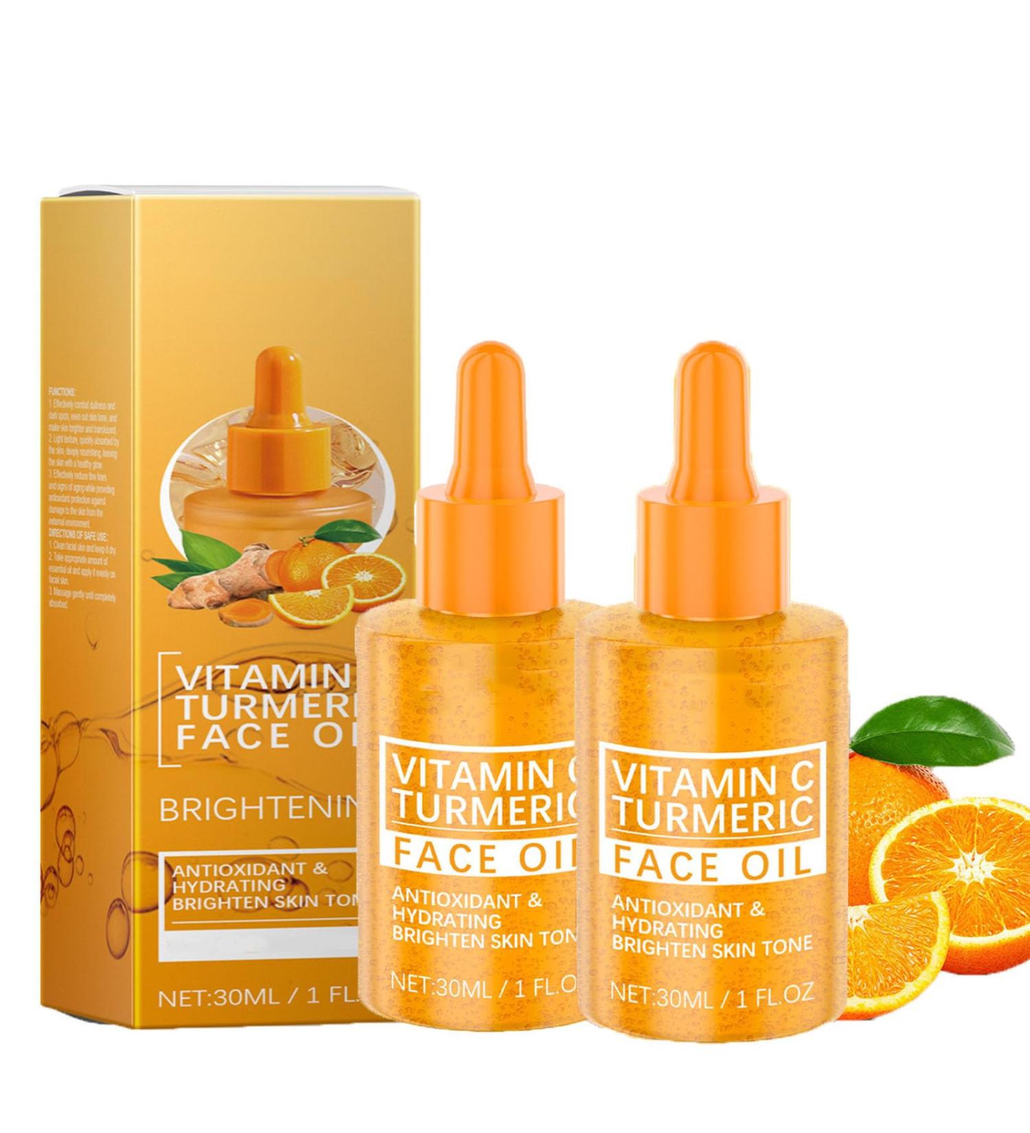 homomdy Vitamin C facial serum natural turmeric for firmer and more radiant skin removal of dark spots even skin tone antiaging and moisturizing softens wrinkles 2pcs - Buy Online on GoSupps.com