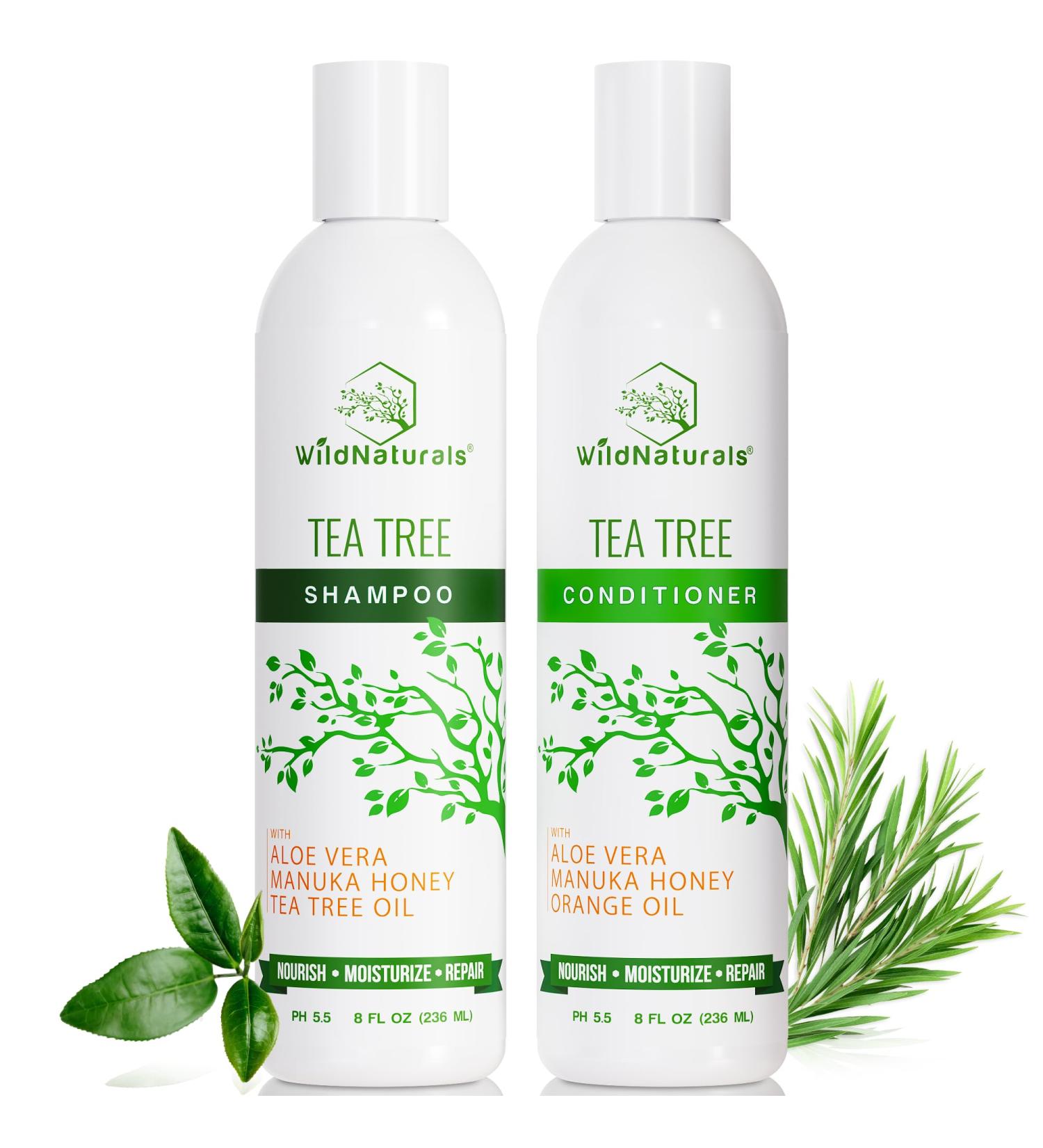 Tea Tree Oil Shampoo & Conditioner Set - Anti-Dandruff Solution for Itchy Scalp - Nourishing Treatment for All Hair Types - Buy Online on GoSupps.com