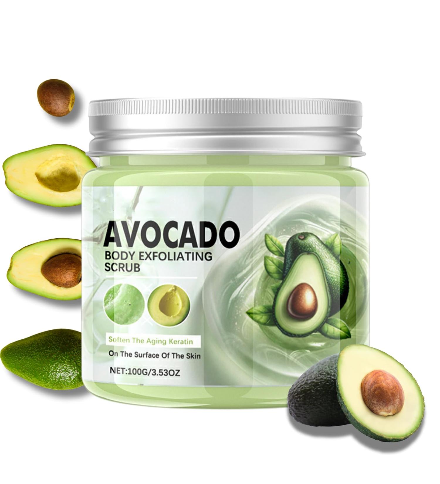 Avocado Body Scrub Exfoliating Body Scrub Body Exfoliator Foot Scrub Dead Skin Remover for Body Natural Deep Cleansing Softening & Nourishing Skin Exfoliator for Men Women - Buy Online on GoSupps.com