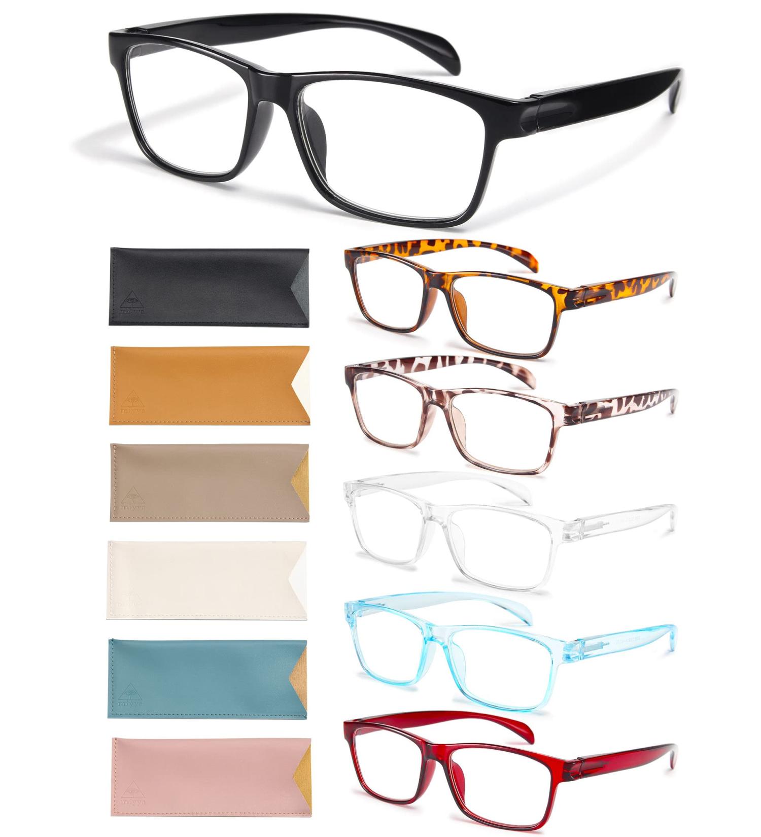 Miyya 6 Pack Blue Light Blocking Reading Glasses for Men and Women - Anti UV/Glare Computer Readers (4.0) - A-6 Pack Mix - Buy Online on GoSupps.com