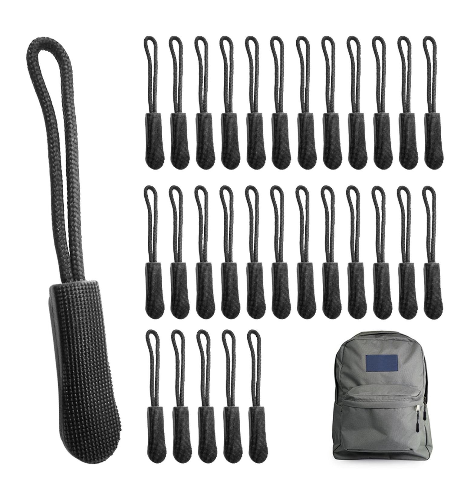 Divono 30Pcs Black Zipper Pullers - Zip Tag Replacement & Extension for Backpacks Luggage & School Bags | International Shipping Available - Buy Online on GoSupps.com