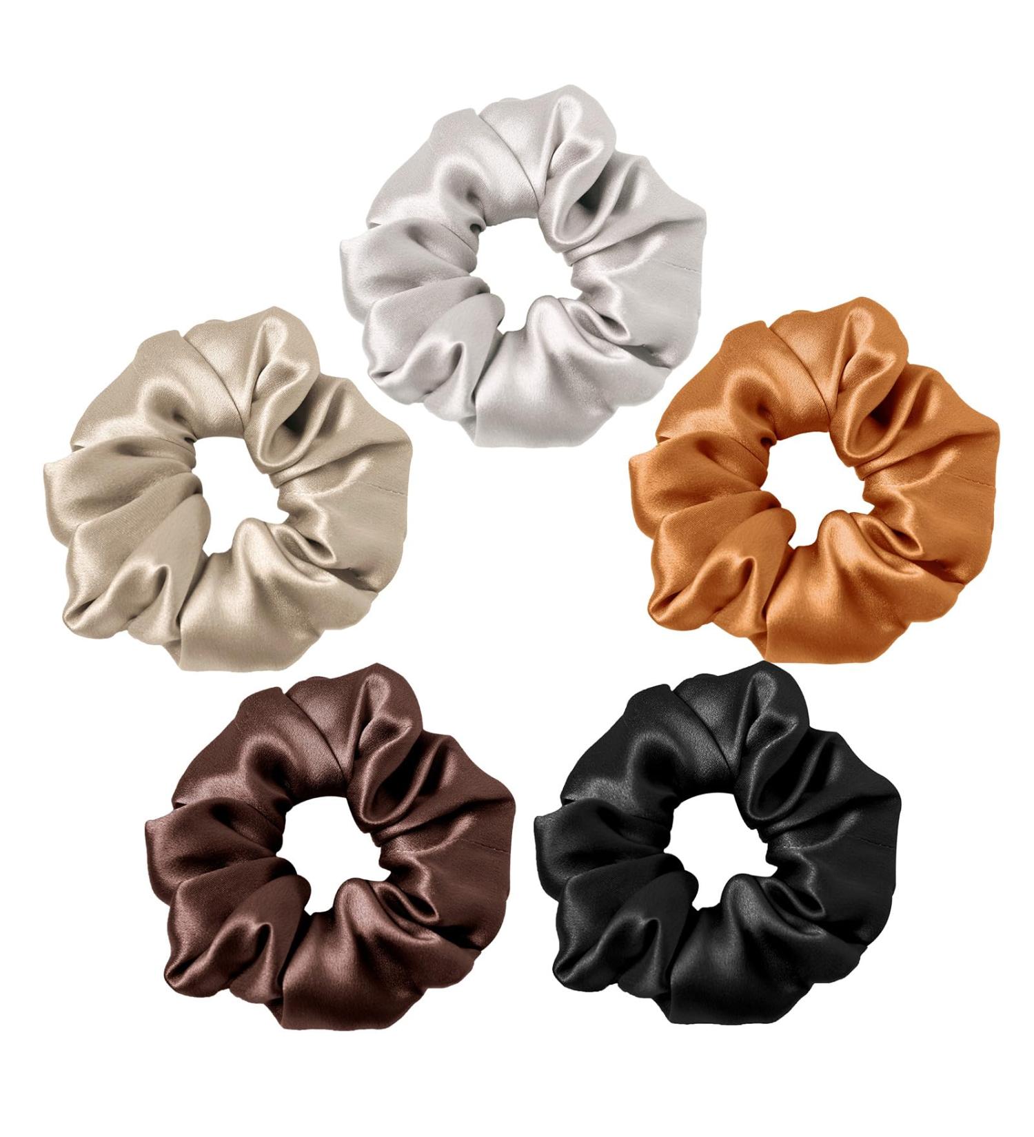 Lilysilk 100% Silk Hair Rings - Premium Ladies Ponytail Holders | 5 Pack in Taupe Black Coffee Caramel Chocolate | Soft & Durable Hair Ties - Buy Online on GoSupps.com