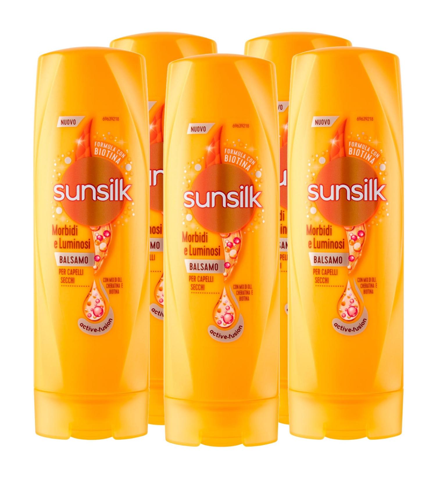 Sunilk soft & bright conditioner for dry and blunt hair moisturizing with keratin and biotin argan oil and almond oil 5 bottles of 200 ml