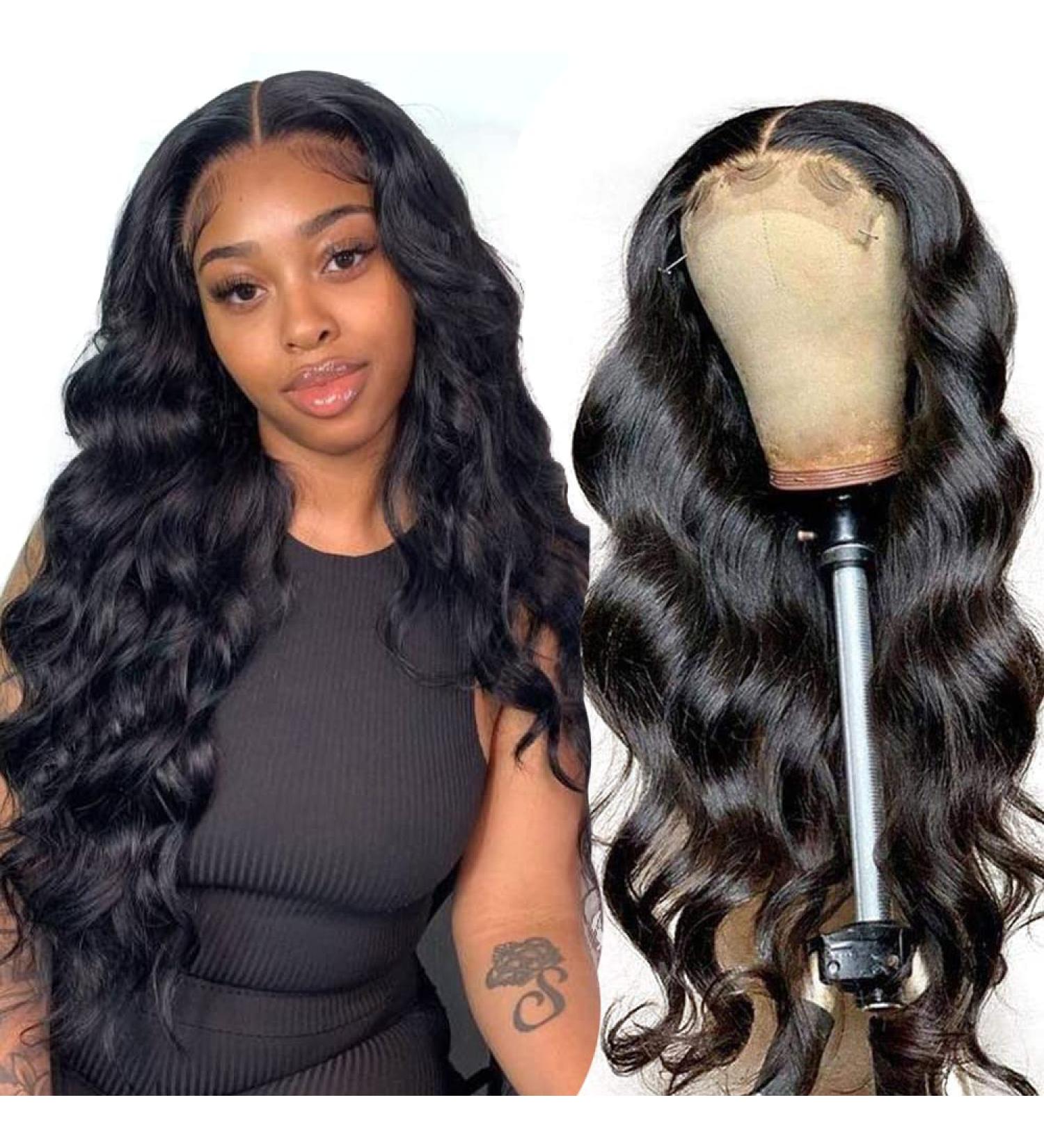 Voguetrend 30 Inch Body Wave Lace Front Wig 150% Density 5x5 Closure Pre-Plucked Human Hair for Black Women - Natural Color, Soft and Glueless - Buy Online on GoSupps.com