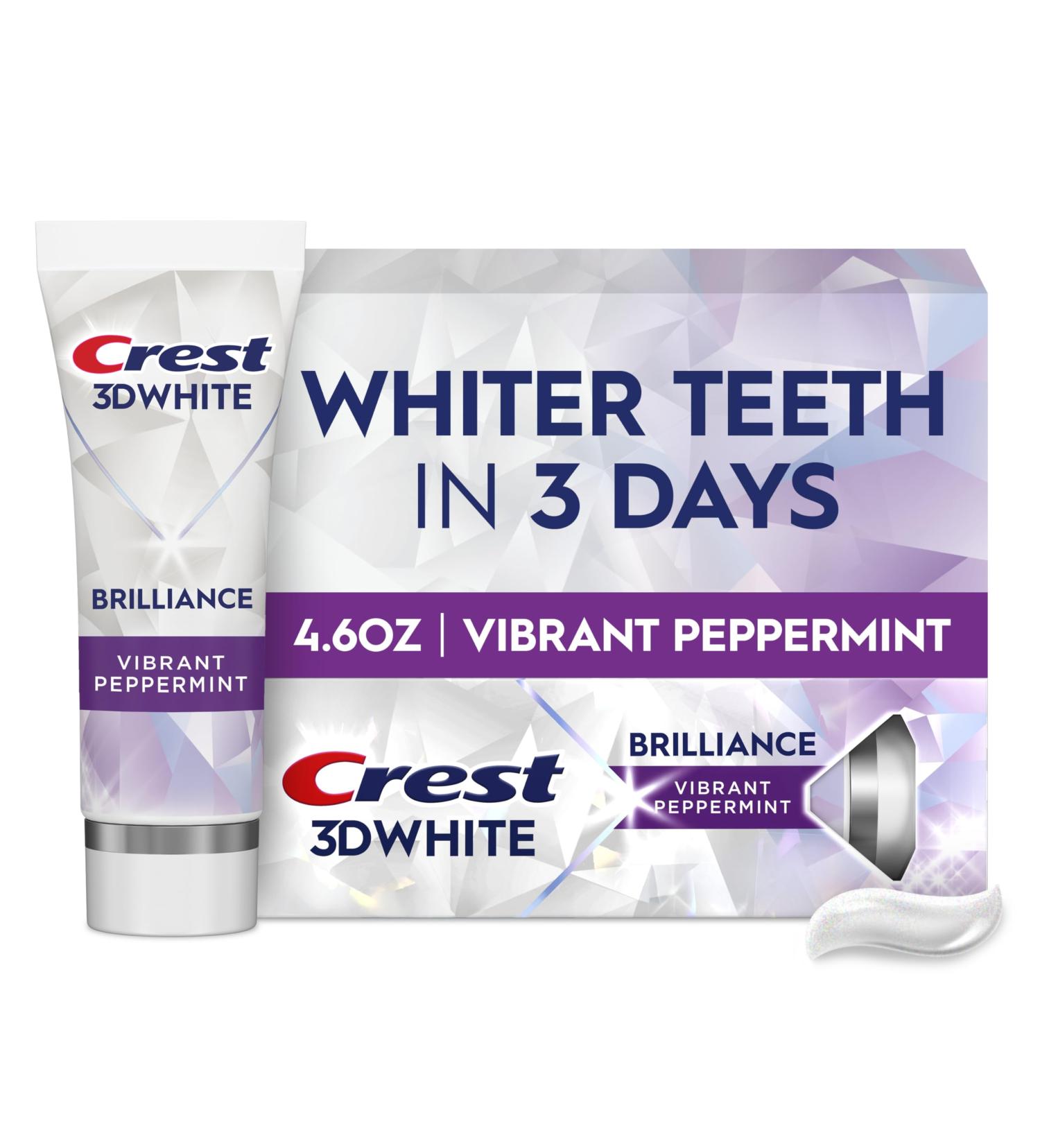 3D White Brilliance Vibrant Peppermint Teeth Whitening Toothpaste 4.6 oz