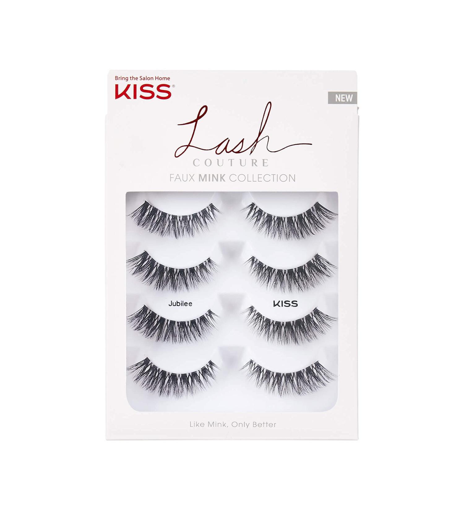 KISS Lash Couture Jubilee Faux Mink False Eyelashes Multipack - Knot-Free Reusable Fake Lashes - 4 Pairs of Easy-to-Apply, Contact Lens Friendly, Ultrafine Synthetic Lashes - Buy Online on GoSupps.com