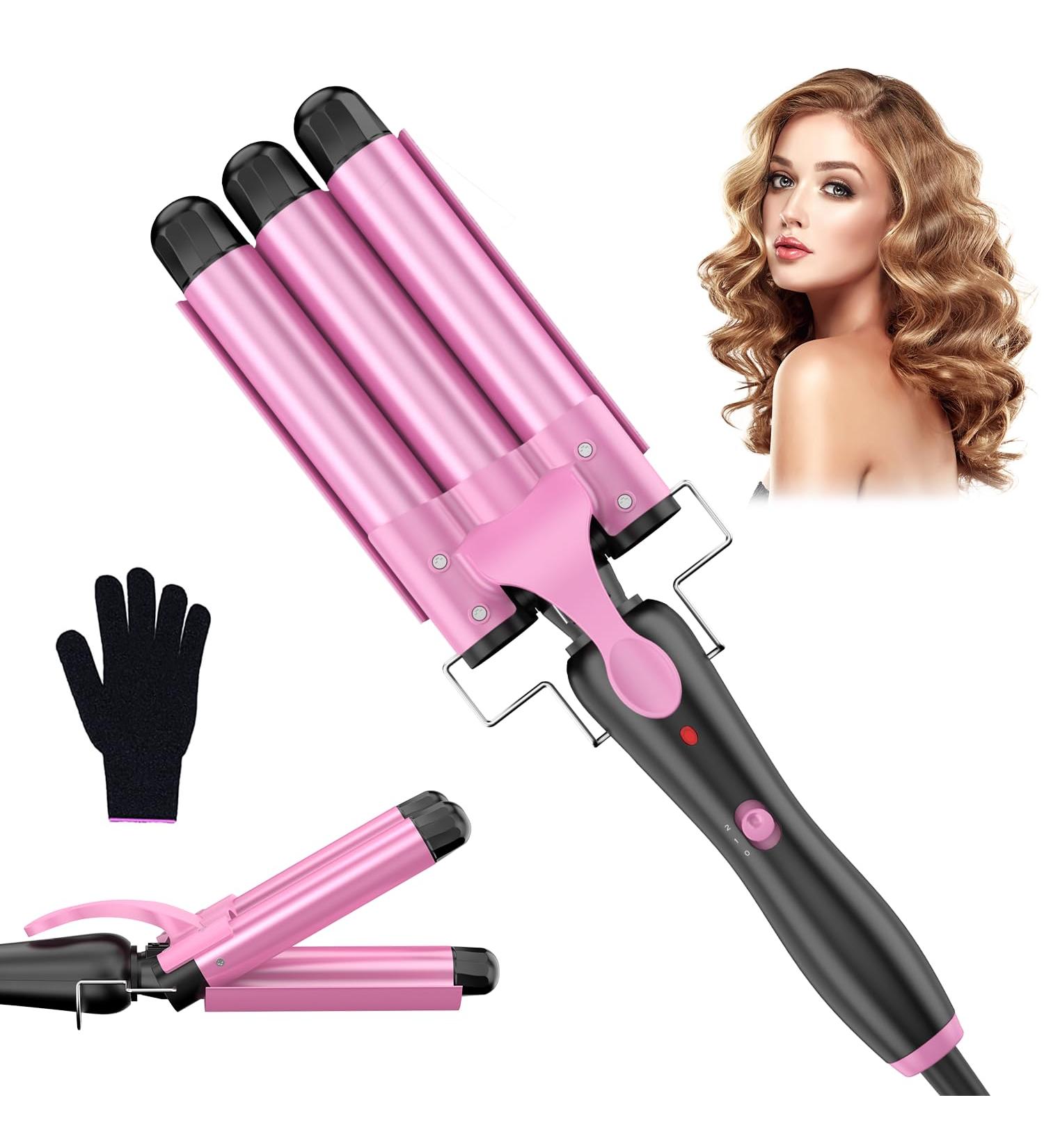 Professional Hair Curler with Curling Cone - 25mm Ceramic Curling Iron for Perfect Curls and Wavy Hair - 3 Head Curler Quick - Buy Online on GoSupps.com