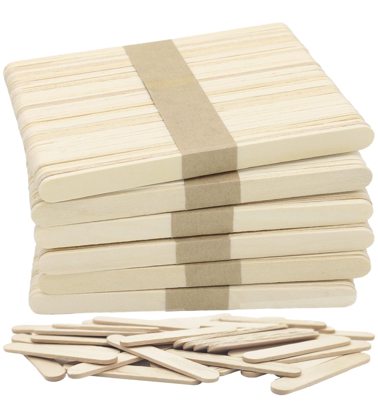 WISYOK 240 Pcs Natural Wood Craft Sticks - Ideal for Homeschool Arts & Crafts, Waxing Supplies - 4.5 Inch Popsicle Sticks for Classroom Art Projects - Buy Online on GoSupps.com