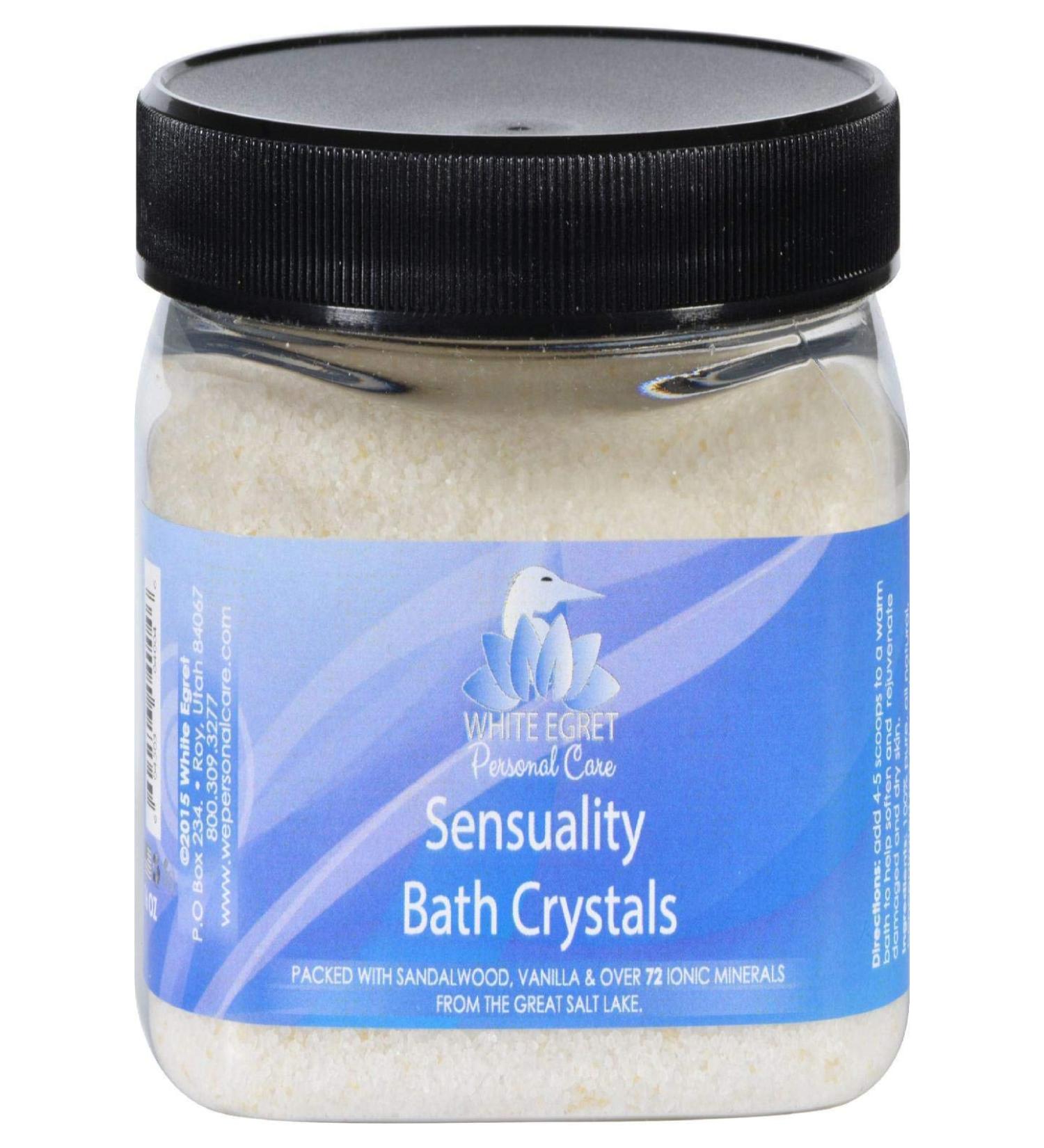 White Egret Sensuality Bath Crystals - 16 Oz | Luxury Personal Care for Relaxation & Spa Experience - Ships Internationally - Buy Online on GoSupps.com