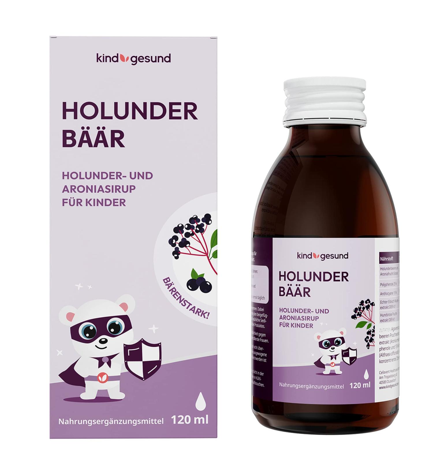 Children's Healthy Bustary - Natural Cold Juice Syrup with Elderberry & Aronia Extract - Fruity & Sweet Sugar-Free 120ml - Buy Online on GoSupps.com