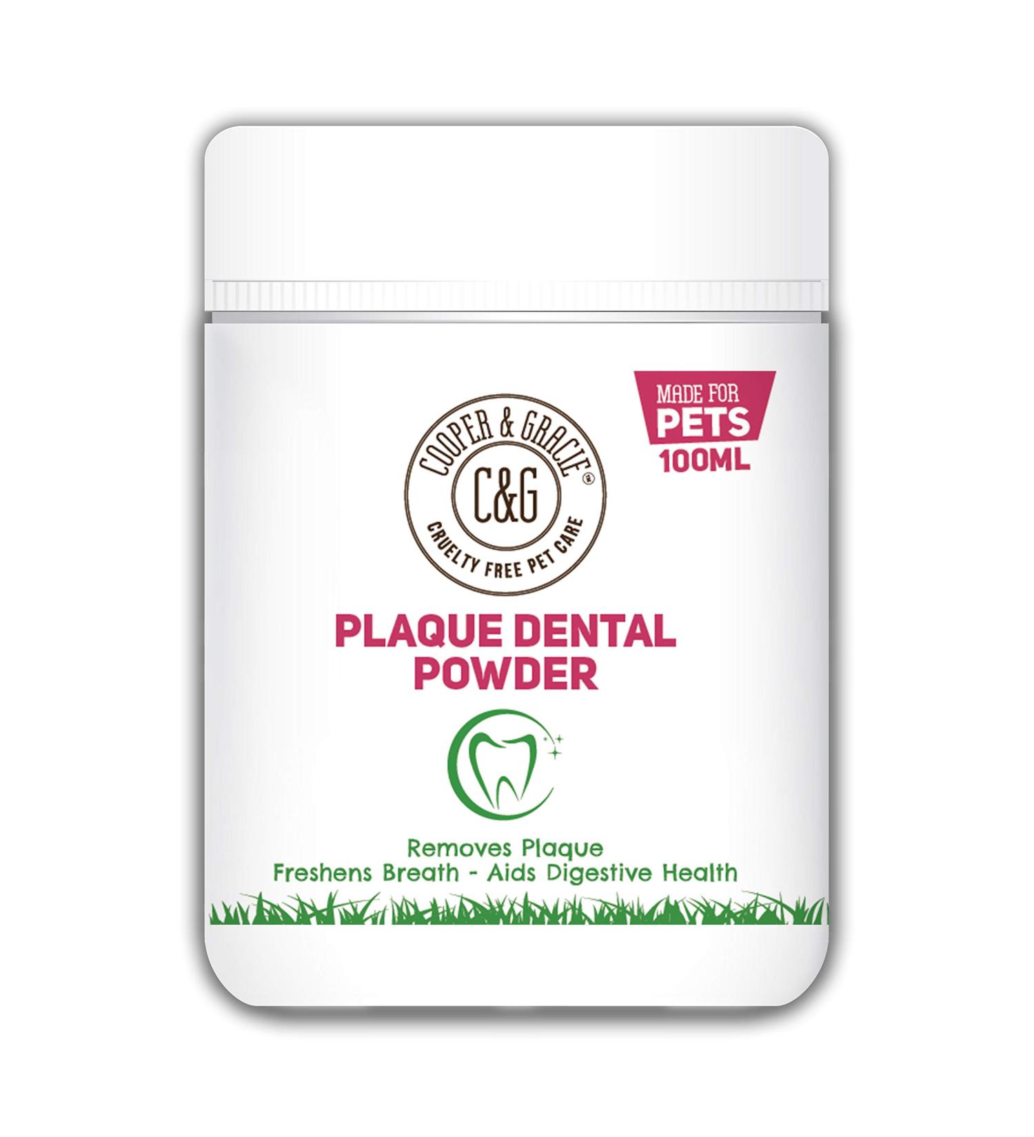 C&G Pets | Plaque Dental Powder 100ML | Plant Based Antibacterial Dog Mouthwash Plaque Off | Natural Ingredients Dog Plaque Remover | Ideal for Dog Dental Care Plaque Off Dogs Plaque Off - Buy Online on GoSupps.com