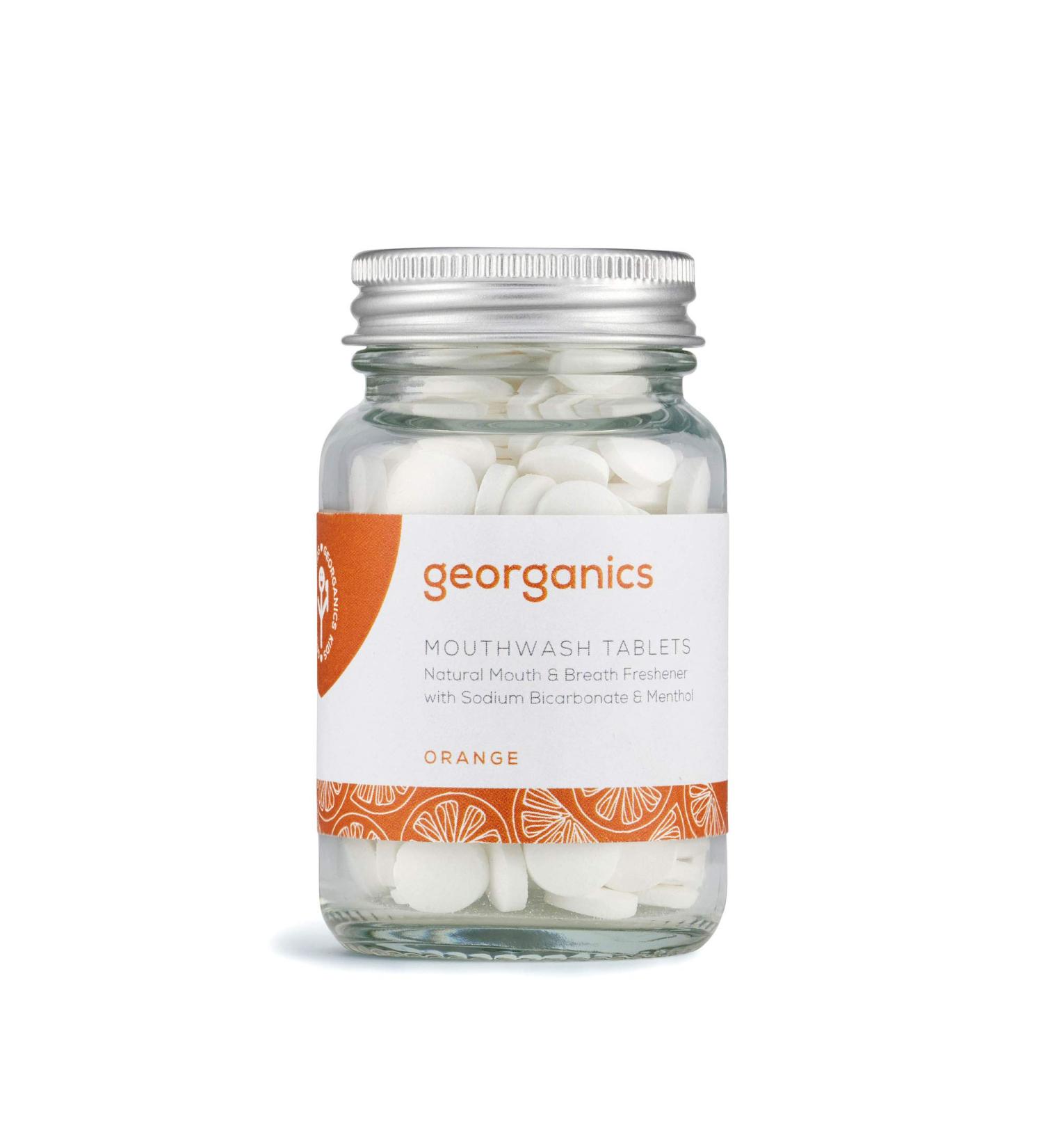 Georganics - Organic Natural Mouthwash Tablets - Mouth and Breath Freshening Tablets with Sodium Bicarbonate and Menthol - Vegan SLS Cruelty and Fluoride Free - Activated Charcoal - 180 Tablets - Buy Online on GoSupps.com