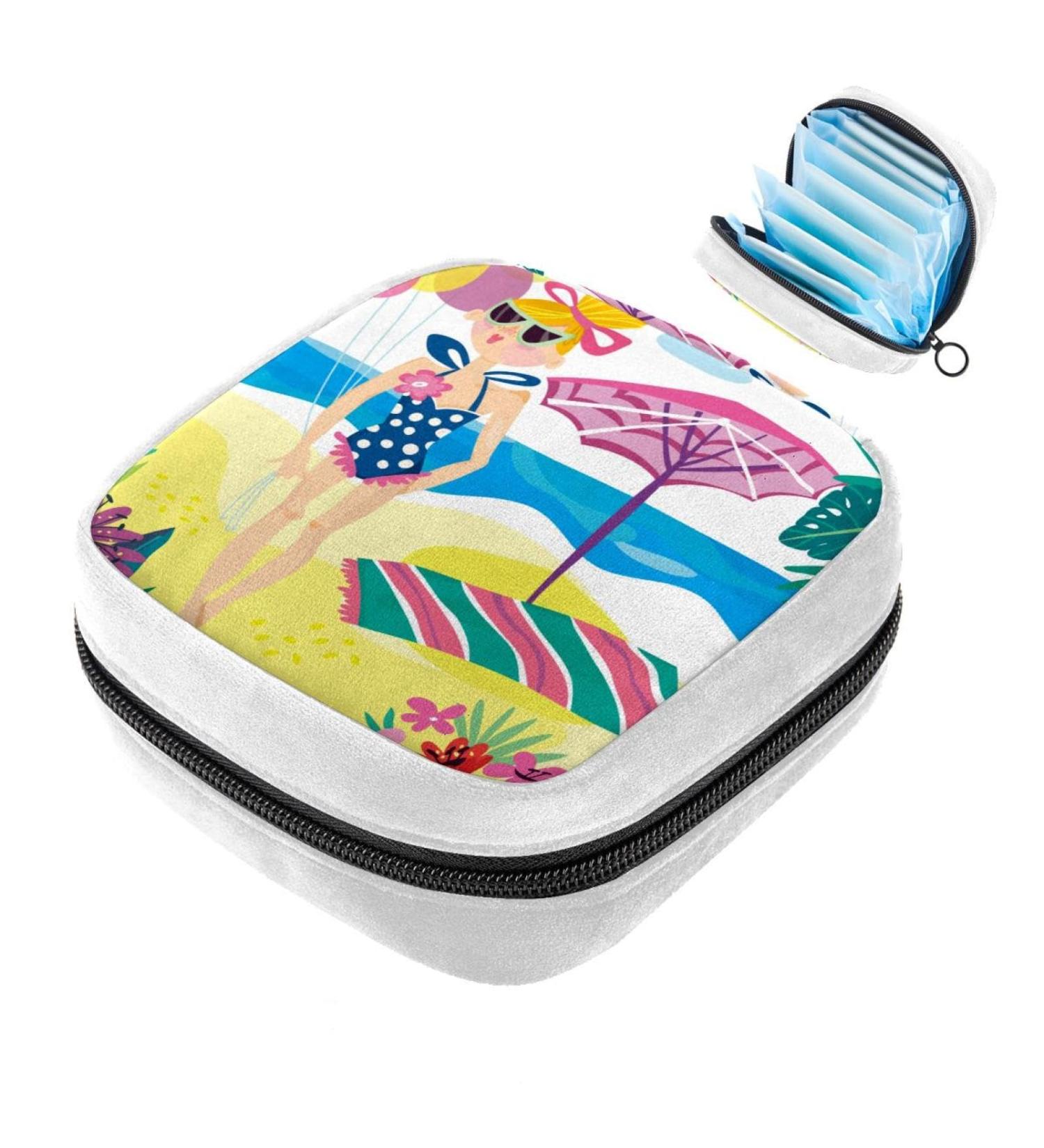 GIAPB Sanitary Napkin Storage Bag | Period Tampon Makeup Pad Pouch | Beach Summer Color5316 - Buy Online on GoSupps.com