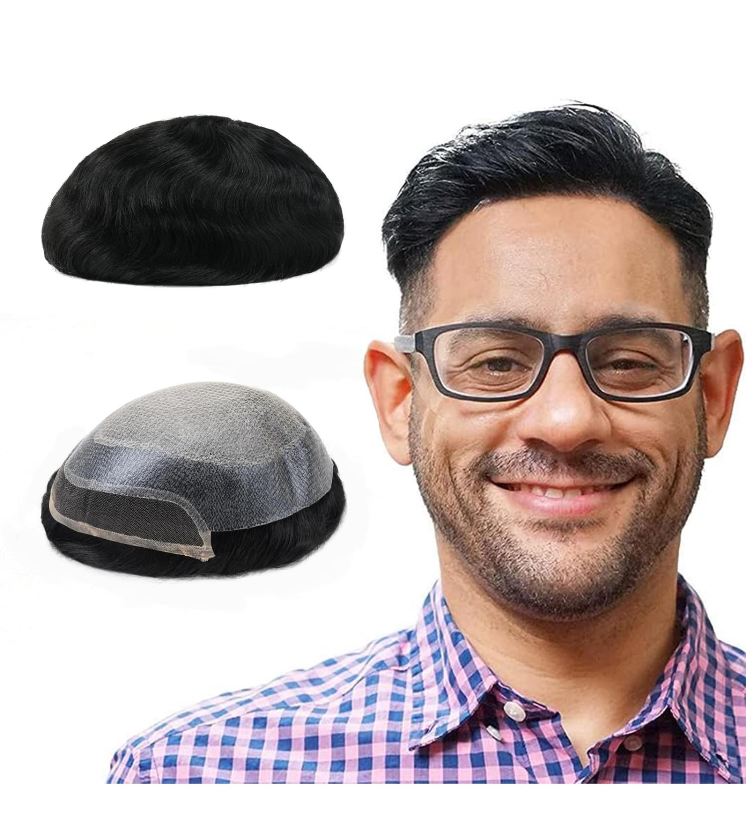 Shop Lordhair Knotless Toupet for Men - Skin Injected Human Hair System 8x10 Inch Base Natural Black 1A# | Lightweight & Medium Density - Buy Online on GoSupps.com