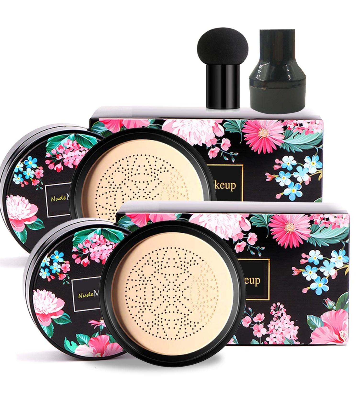 2 Pack Mushroom Head Air Cushion CC Cream BB Cream Concealer Lasting Nude Makeup Moisturizing Brightening Pigment CC Liquid Foundation Ivory - Buy Online on GoSupps.com