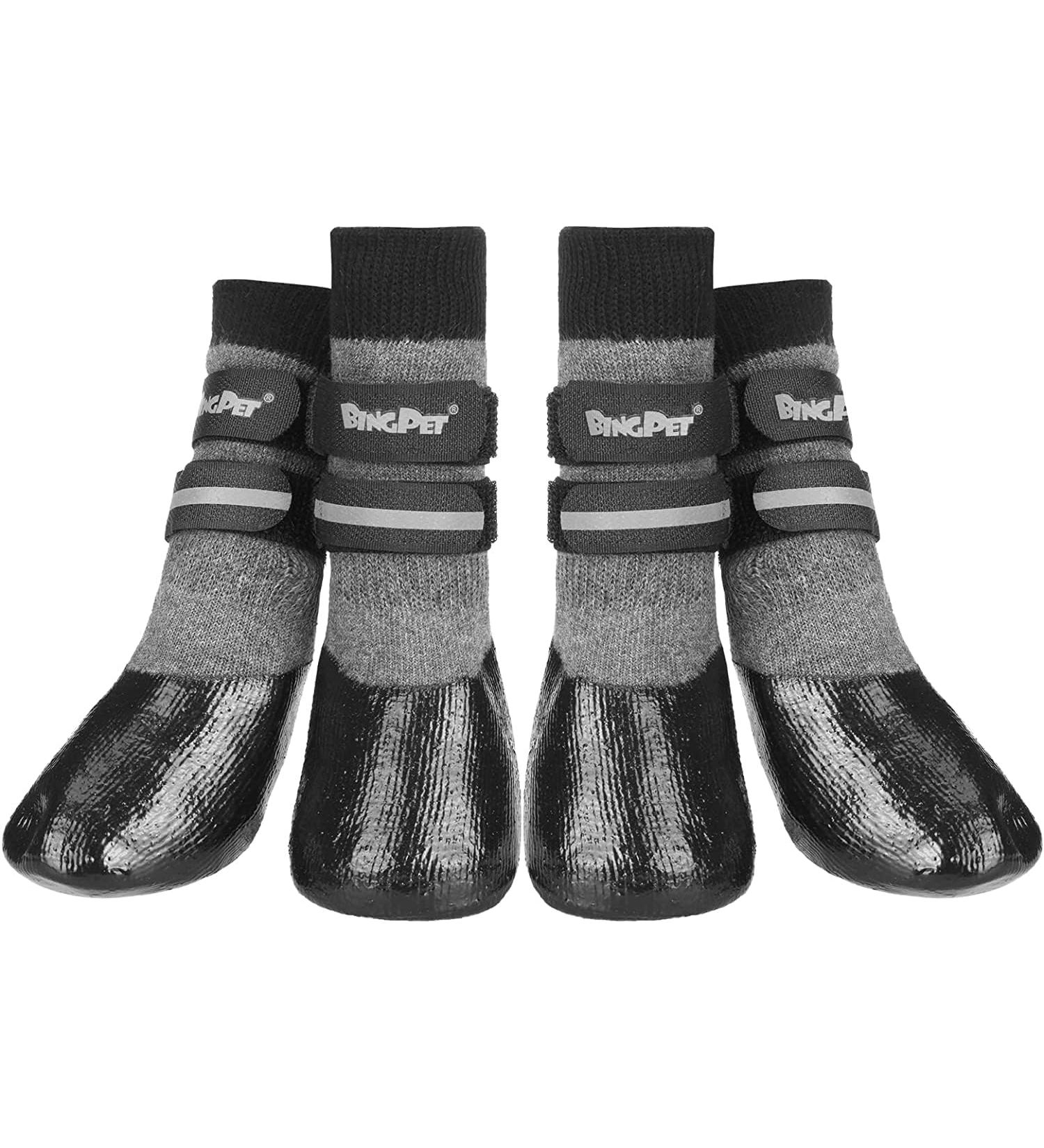 BINGPET Dog Socks - Non-Slip Strap Paw Protectors for Traction Control | Waterproof Indoor & Outdoor Use - Buy Online on GoSupps.com