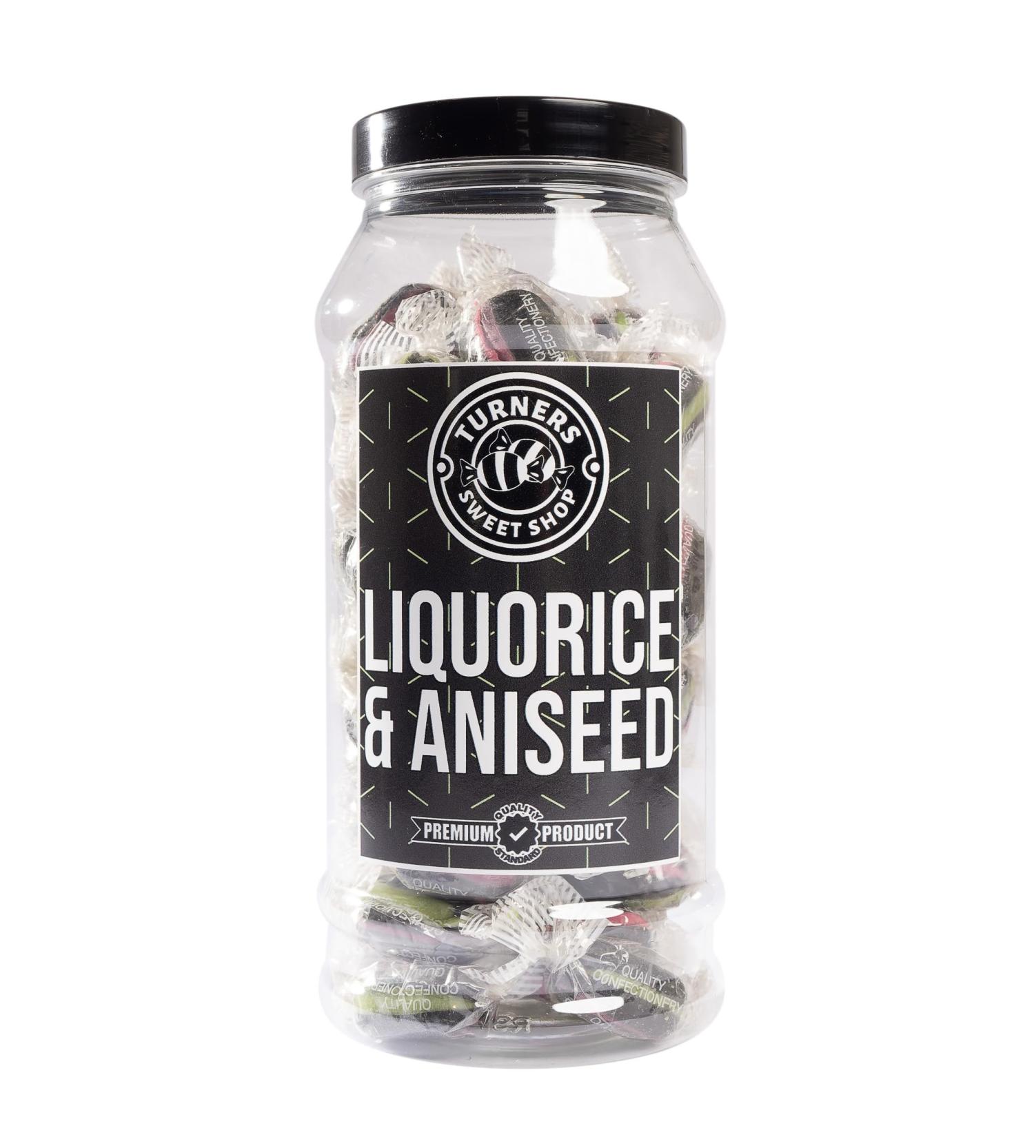 Liquorice & Aniseed - 400g by Turners Sweet Shop Traditional Retro Gift Jar Classic Original Pick & Mix Sweets Quality Confectionary Fantastic Gifts for Him Her or Them