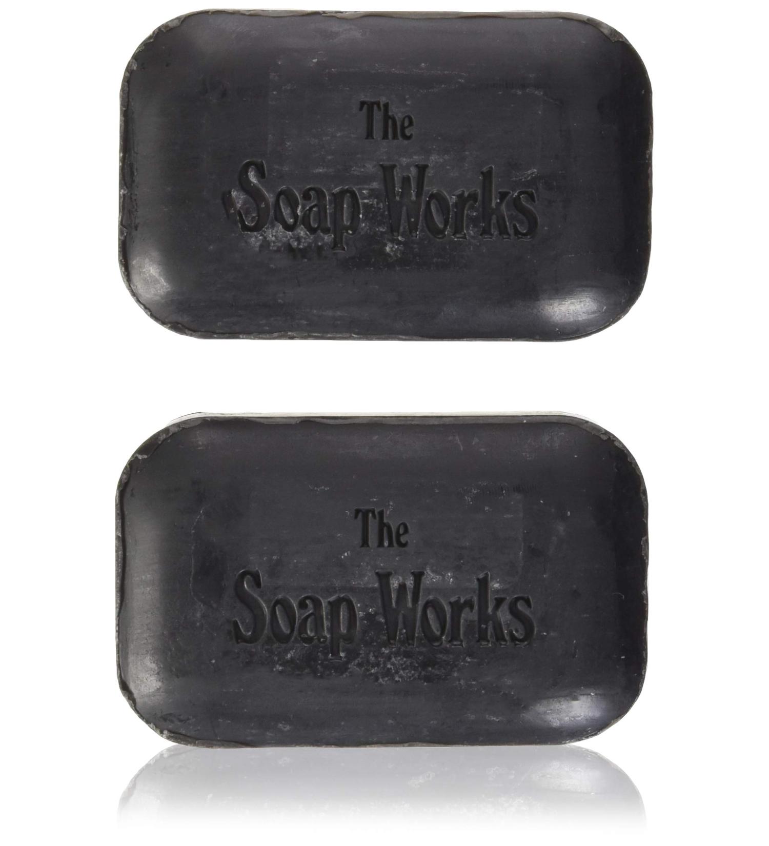 Soap Works Coal Tar Bar Soap (Black) 110g x 2 Bars - Natural Skin Cleanser - Buy Online on GoSupps.com