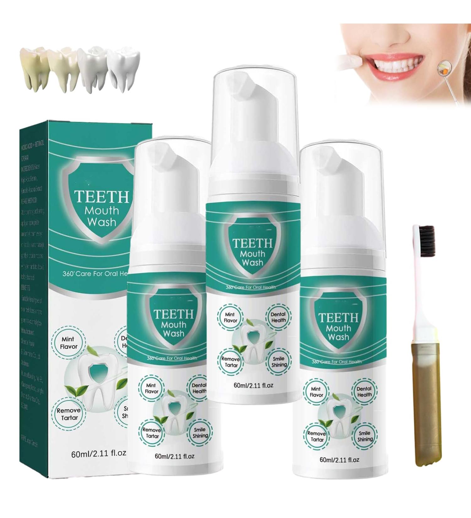 Awzlove Teeth Total Care Mouthwash 2024 Best Tooth Whitening Foam (3 Pieces) | Shop Internationally - Buy Online on GoSupps.com
