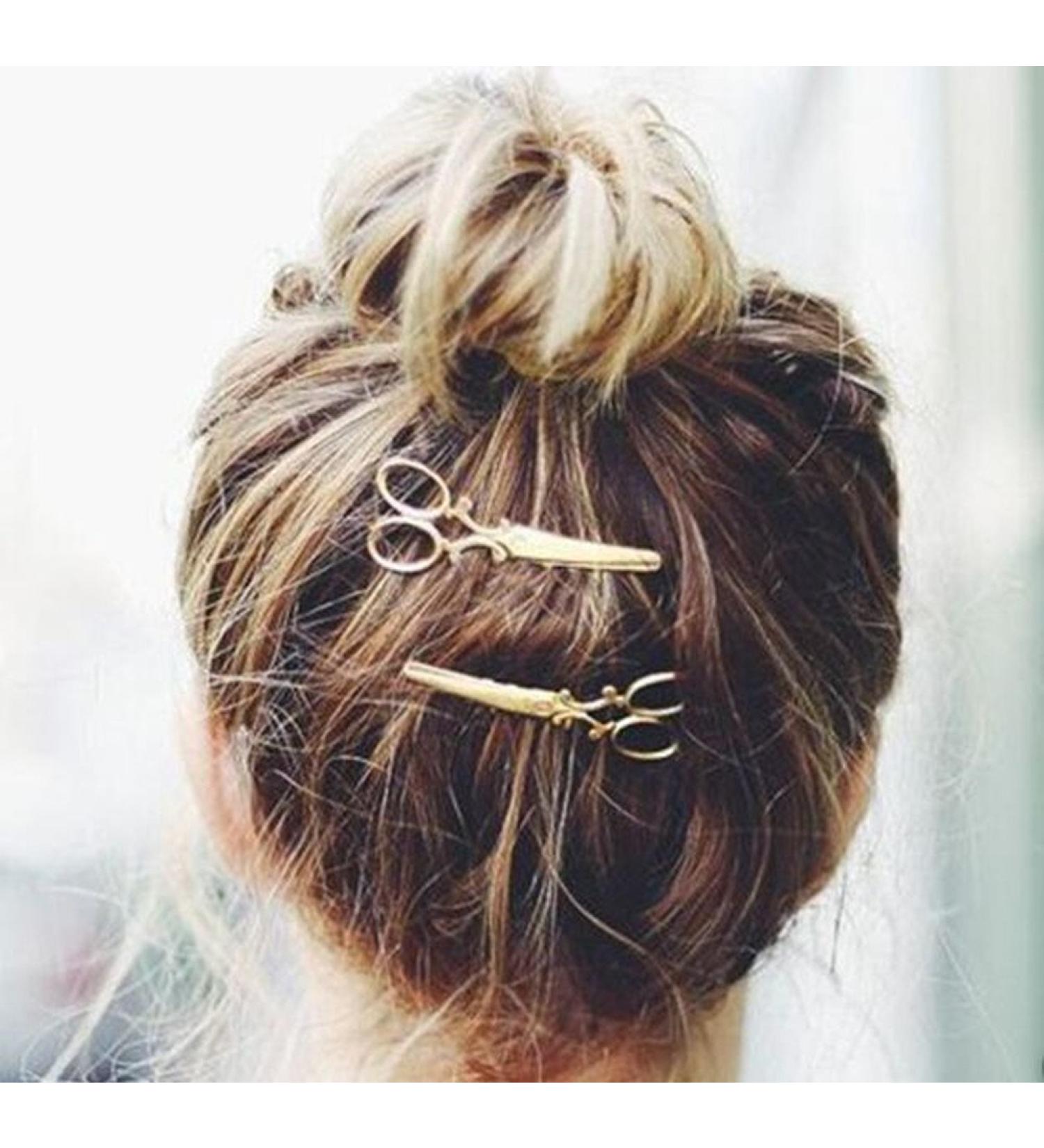 cuhair(TM) 2 Punk Scissors Metal Design for Girls Hair Clip Barrettes Claw Accessories