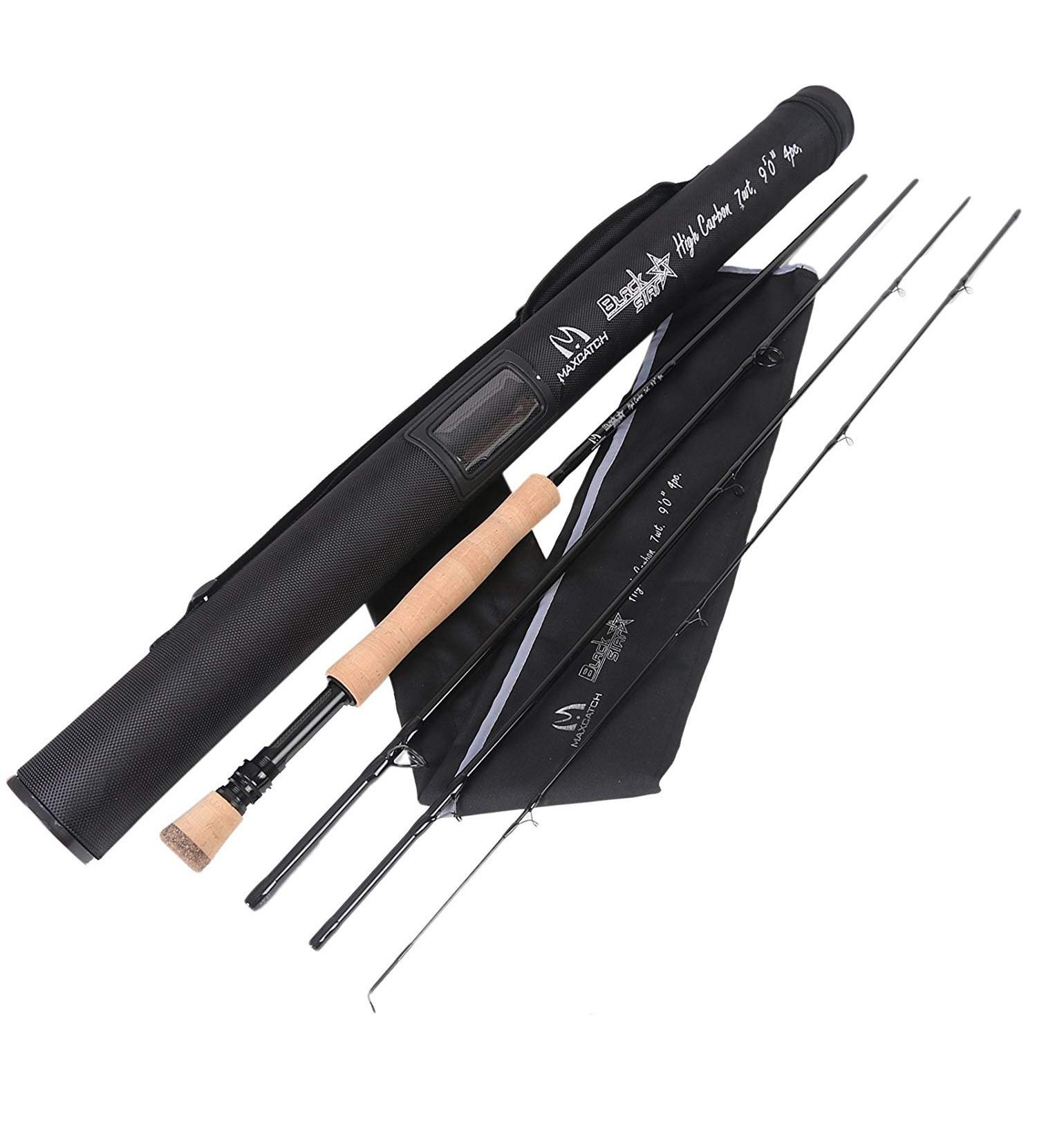 Maximcatch Black Star Rod - IM10 Carbon Fiber Pacbay Minima Guides 4-Part | 4/5/6/8 WT - Premium Fishing Gear for Global Shipping - Buy Online on GoSupps.com