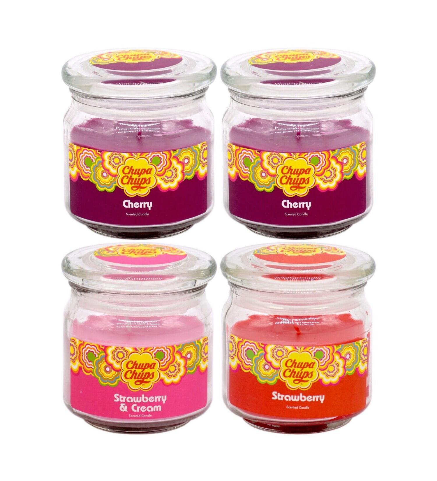 4 Mix Chupa Chups Scented Candle Medium Glass Jar 227g