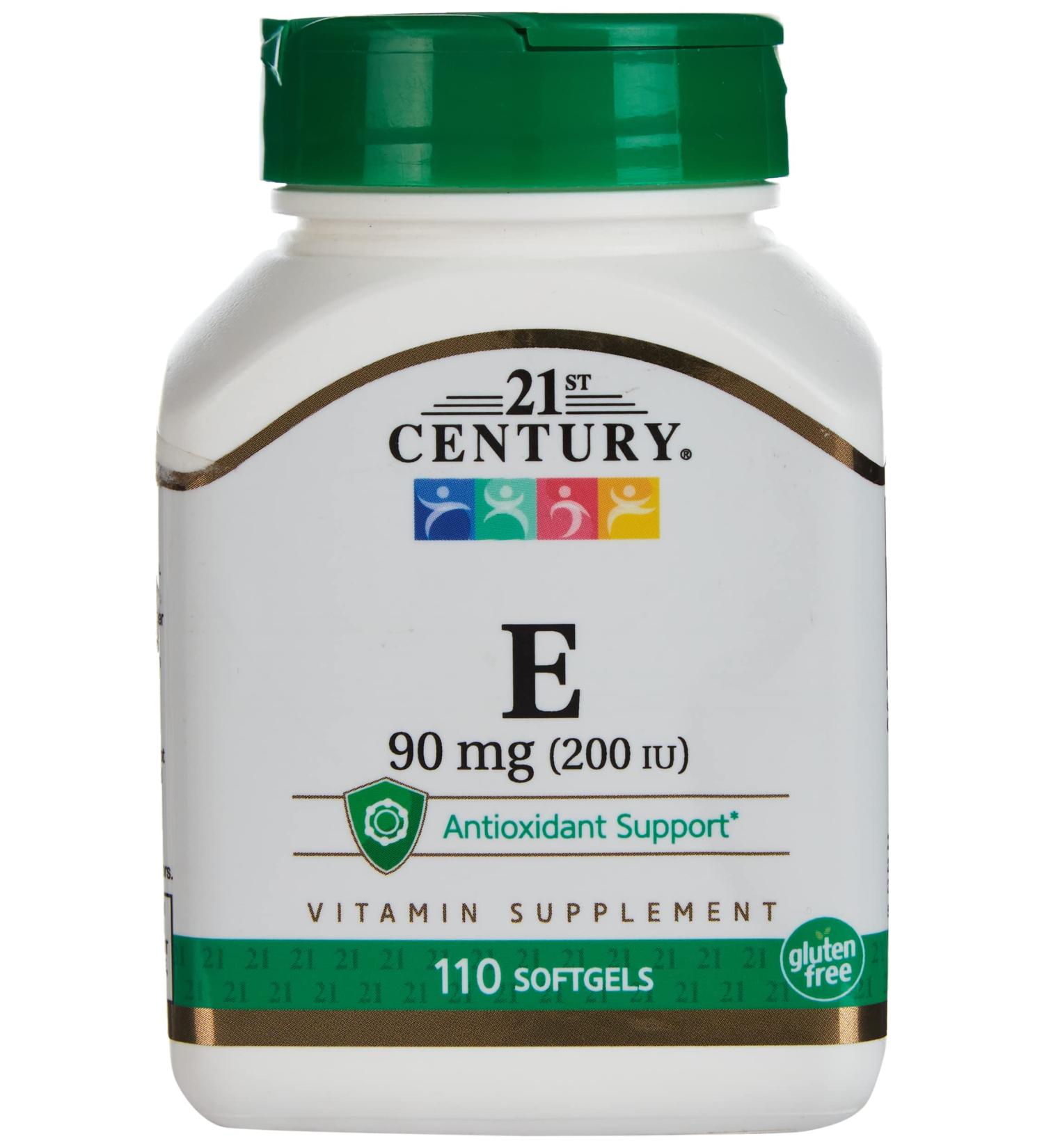 21st Century E 90 mg (200 IU) - 110 Softgels | Antioxidant Support & Vitamin E Supplement - Buy Online on GoSupps.com