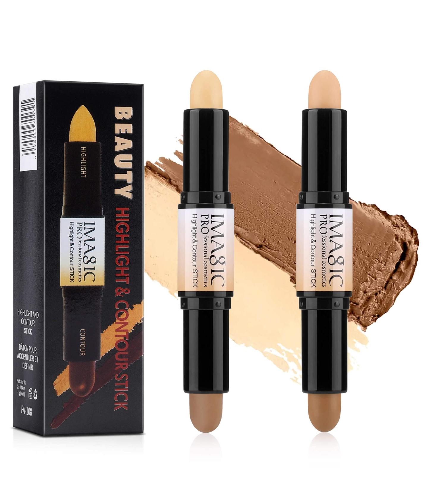 DELISOUL 4 Colors Highlight & Contour Stick Set - Dual-Ended Full Coverage Wonder Stick for Color Correction, Concealer, Contouring, and Highlighting - Body Shading Makeup Stick Set - Buy Online on GoSupps.com