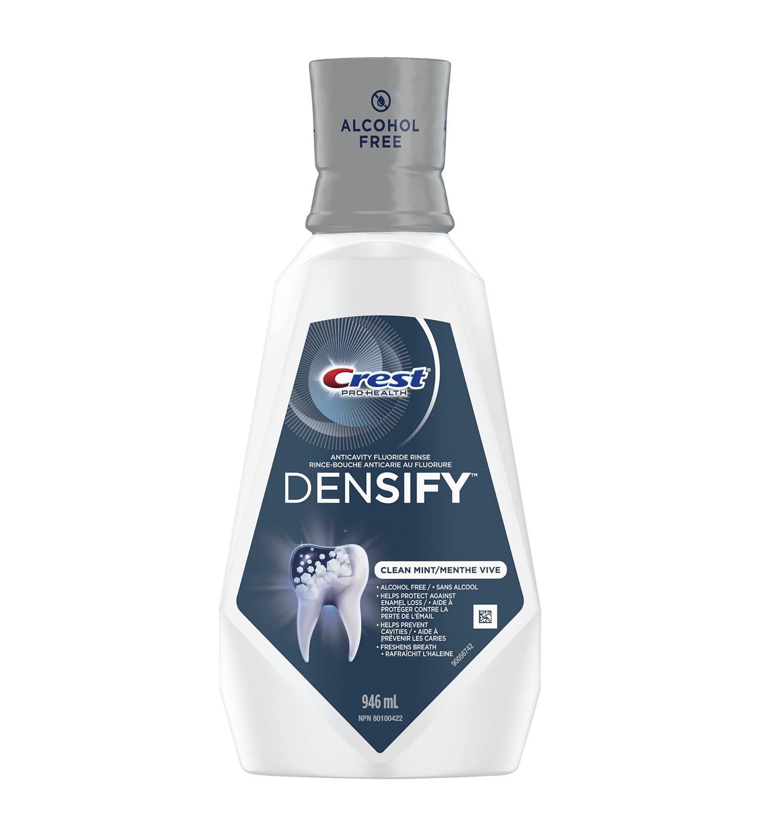 Crest Pro-Health Densify Mouthwash Strengthens Tooth Enamel and Prevent Cavities Alcohol Free Clean Mint 946 mL - Buy Online on GoSupps.com