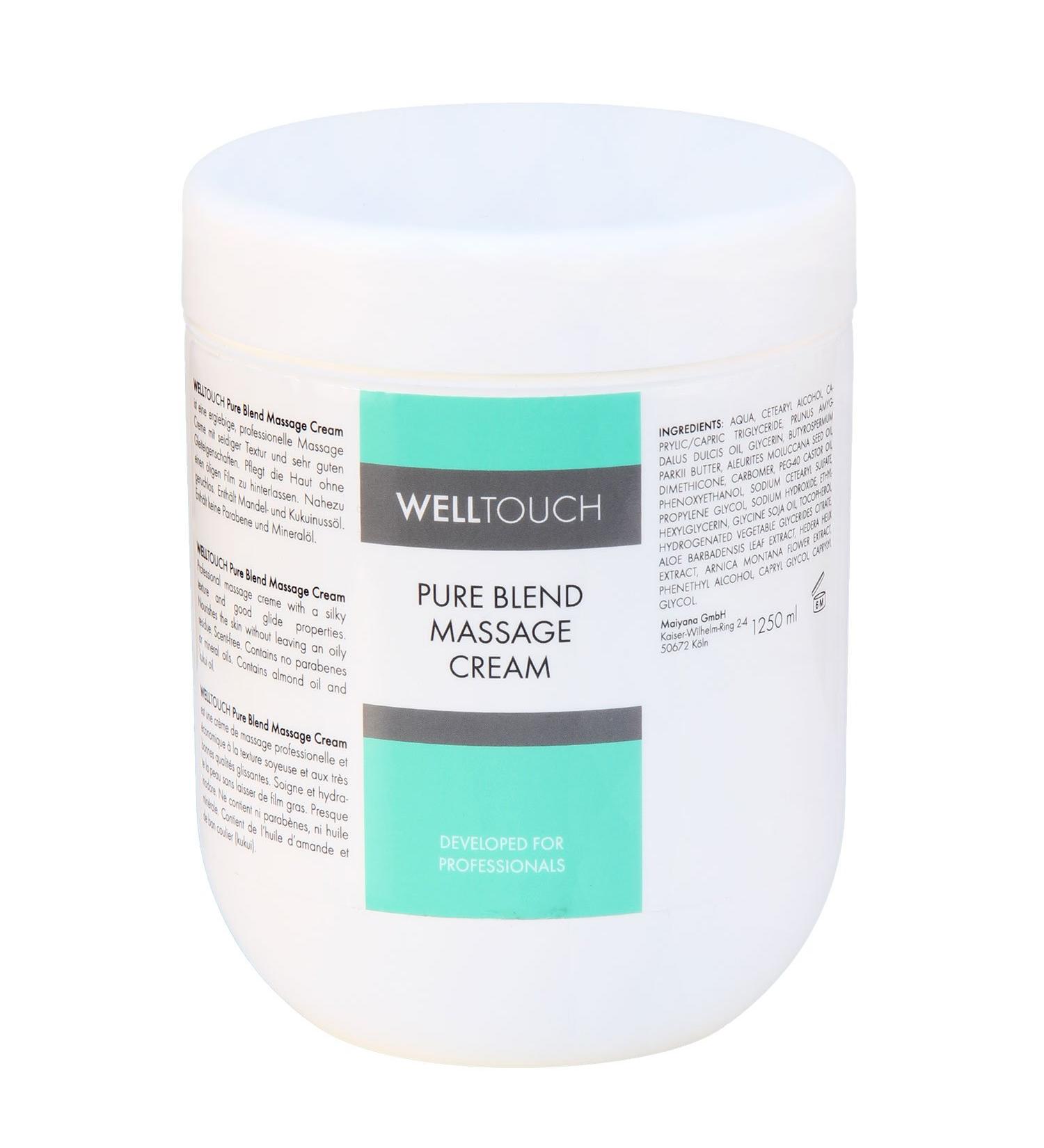 WellTouch Pure Blend Cr me de Massage professionelle Contient Huile d Amande et de bancoulier (kukui). Texture Soyeuse et tr s Bonnes qualit s glissantes (1250 ML)