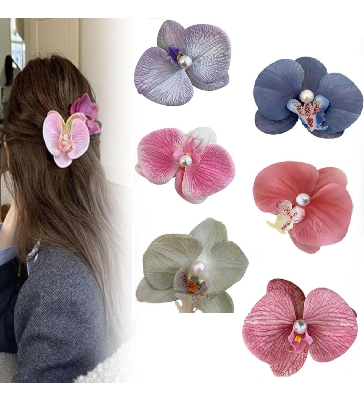 Butterfly Orchid Flower Hair Clips Bohemian Butterfly Orchid Hairpin Hawaiian Flower Hair Clips Elegant Artificial Silk Orchid Flower Hair Clips Flower Hair Clips for Women (Color : ALL COLOR) - Buy Online on GoSupps.com