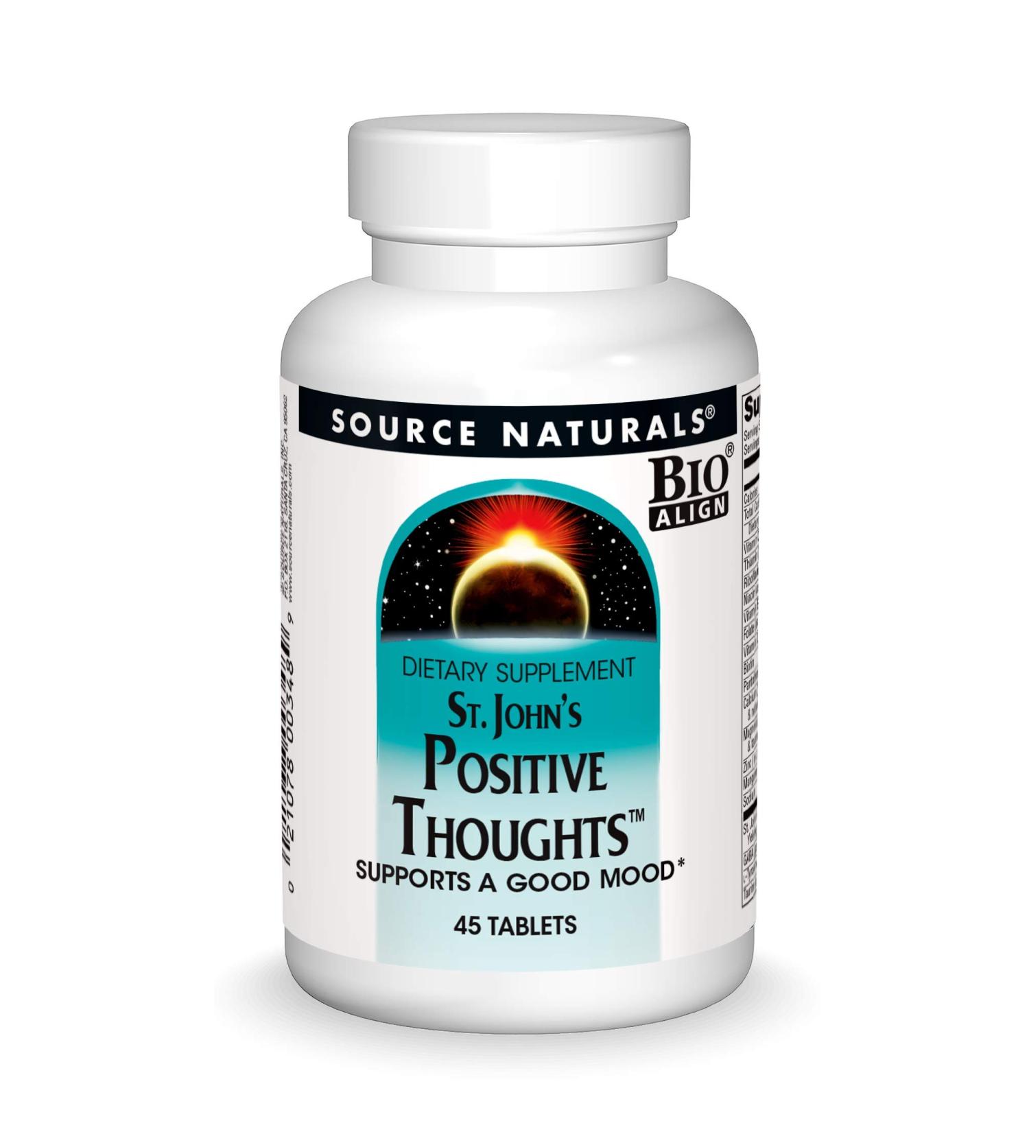 Source Naturals St. John's Positive Thoughts - 45 Tablets for Mood Support - Buy Online on GoSupps.com
