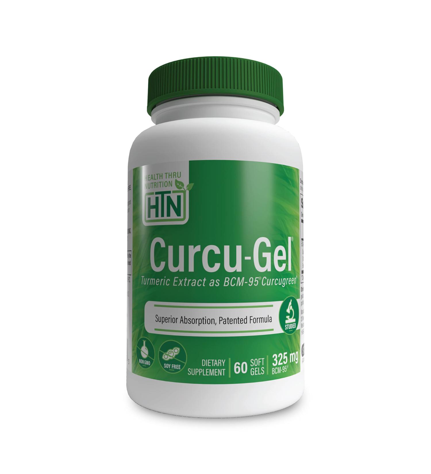 Curcu-Gel 325mg BCM-95 CurcuGreen Turmeric Curcumin | High Absorption for Healthy Inflammation | Clinically Studied | 3rd Party Tested | Non-GMO - 60 Capsules - Buy Online on GoSupps.com