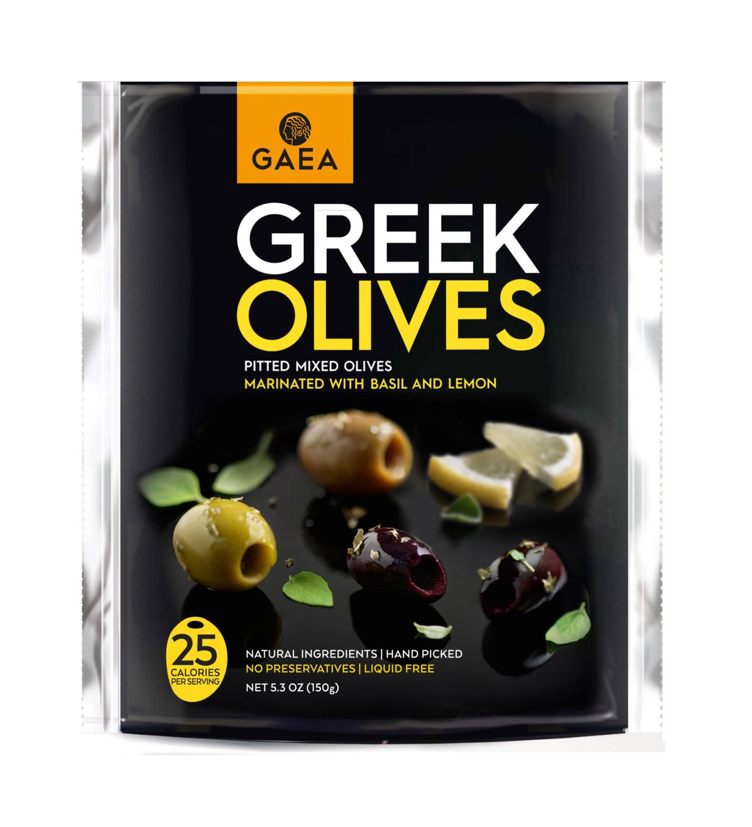 Gaea Pitted Mixed Greek Olives - Green, Black & Brunettes (5.3 oz) - Buy Online on GoSupps.com