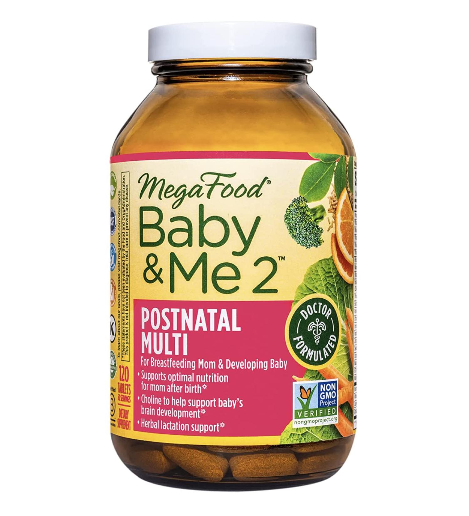MegaFood Baby & Me 2 Postnatal Multi - 120 Tablets for New Moms | Essential Vitamins & Nutrients - Buy Online on GoSupps.com