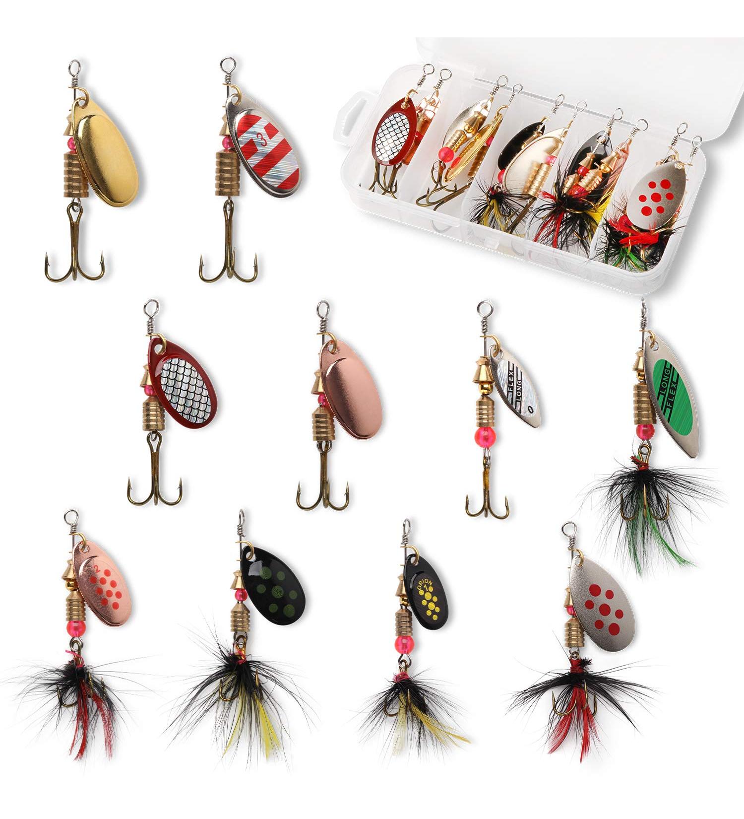 10pcs Spinnerbait Fishing Lure Kit for Bass Trout Salmon in Tackle Boxes - Buy Online on GoSupps.com